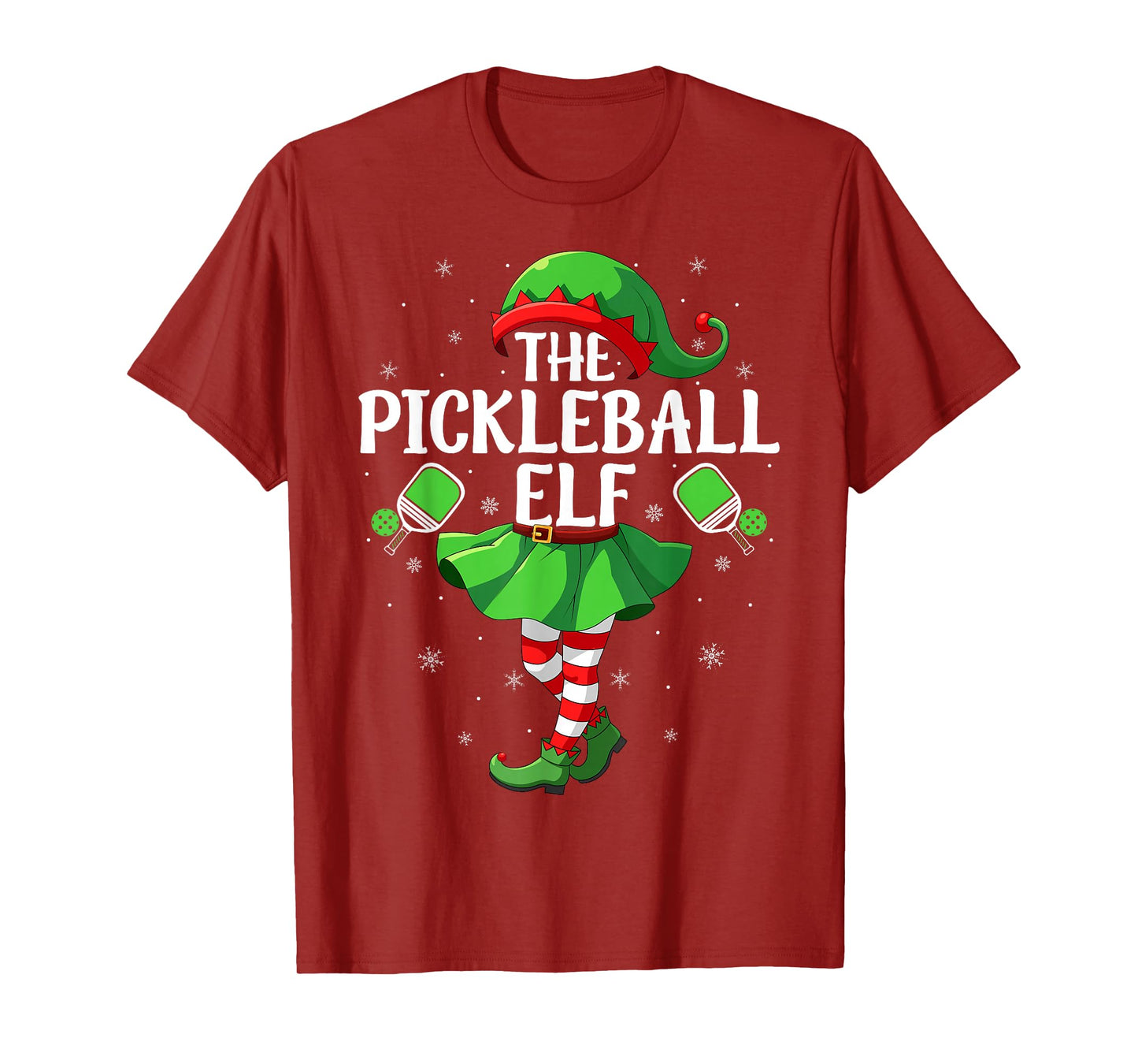 Pickleball Elf Christmas Girls Women Elf Squad Xmas Family T-Shirt