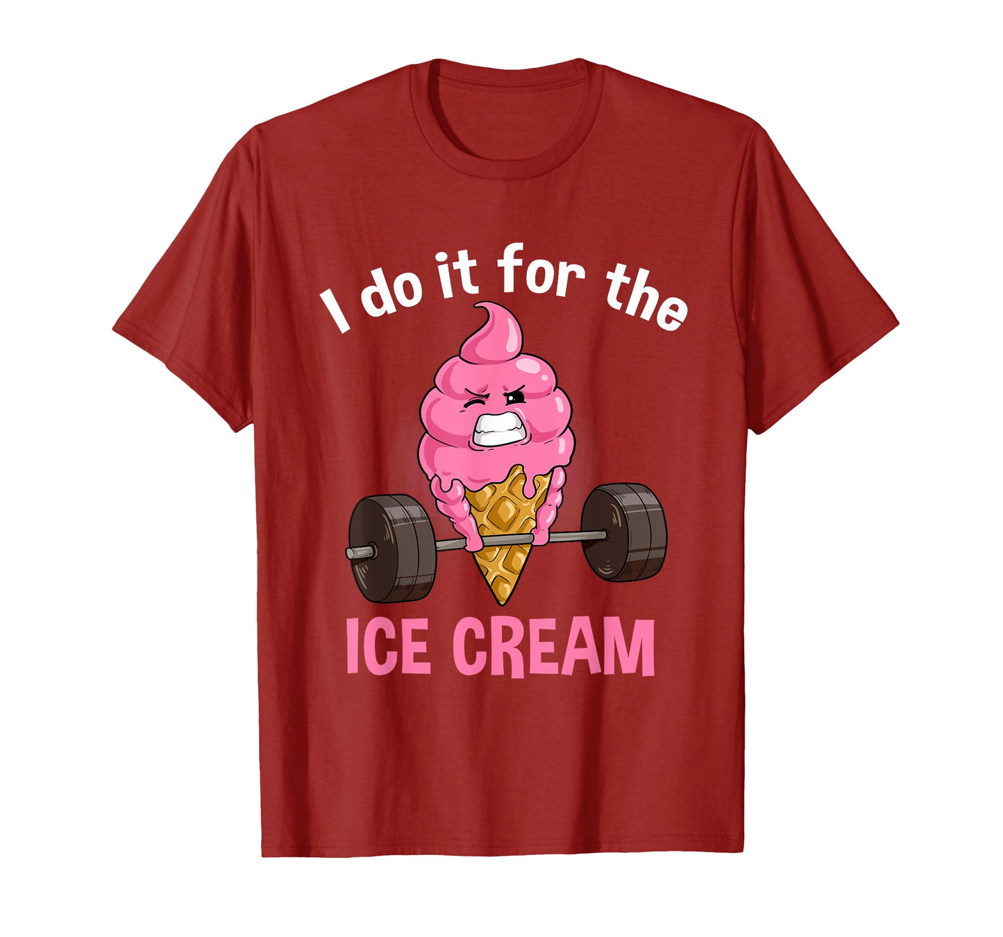 Funny Ice Cream Workout Fitness Muscle Gym Icecream T-Shirt