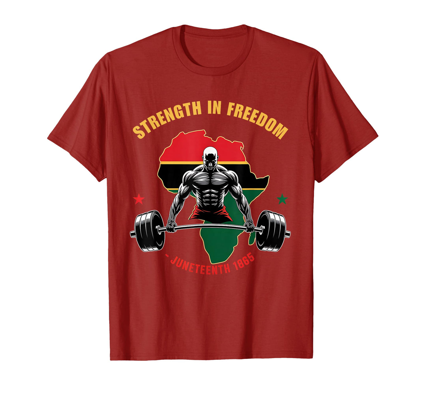 Strength in Freedom Juneteenth 1865 Gym Power Fitness Lovers T-Shirt