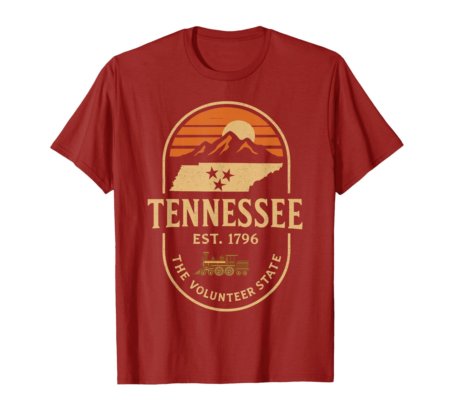 Vintage TN Tennessee Est 1796 Orange USA flag Smoky Souvenir T-Shirt