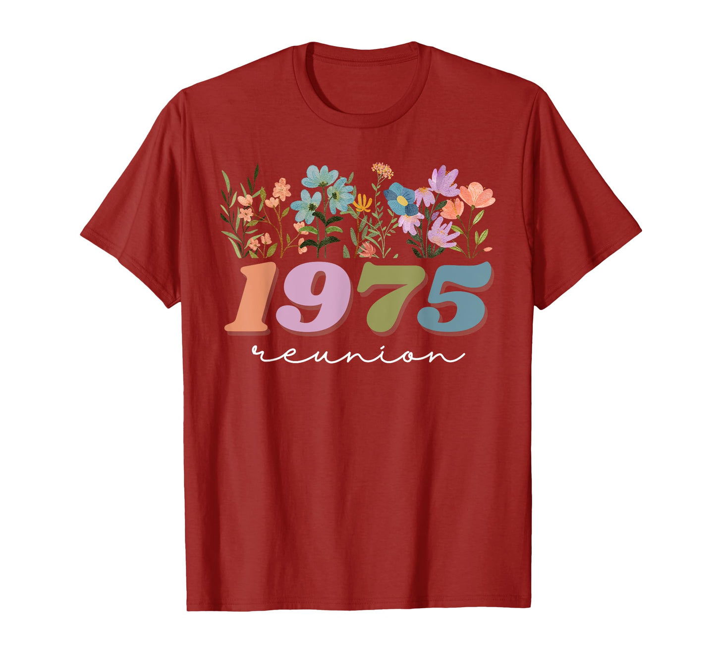 Cute Wildflower Class Of 1975 Reunion Graduation High School T-Shirt