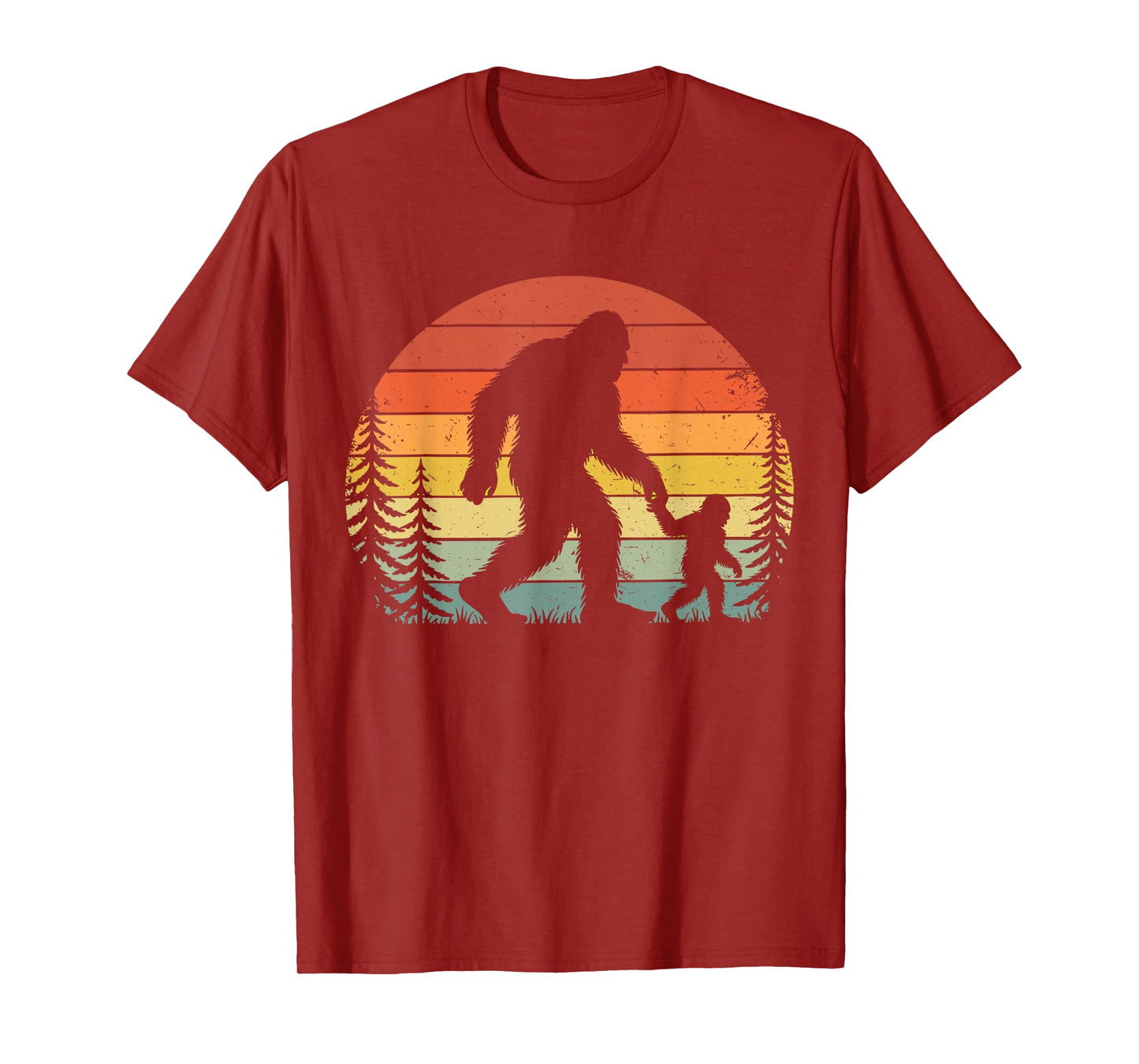 Retro Vintage Bigfoot Dad Fathers Day Father Son Matching T-Shirt