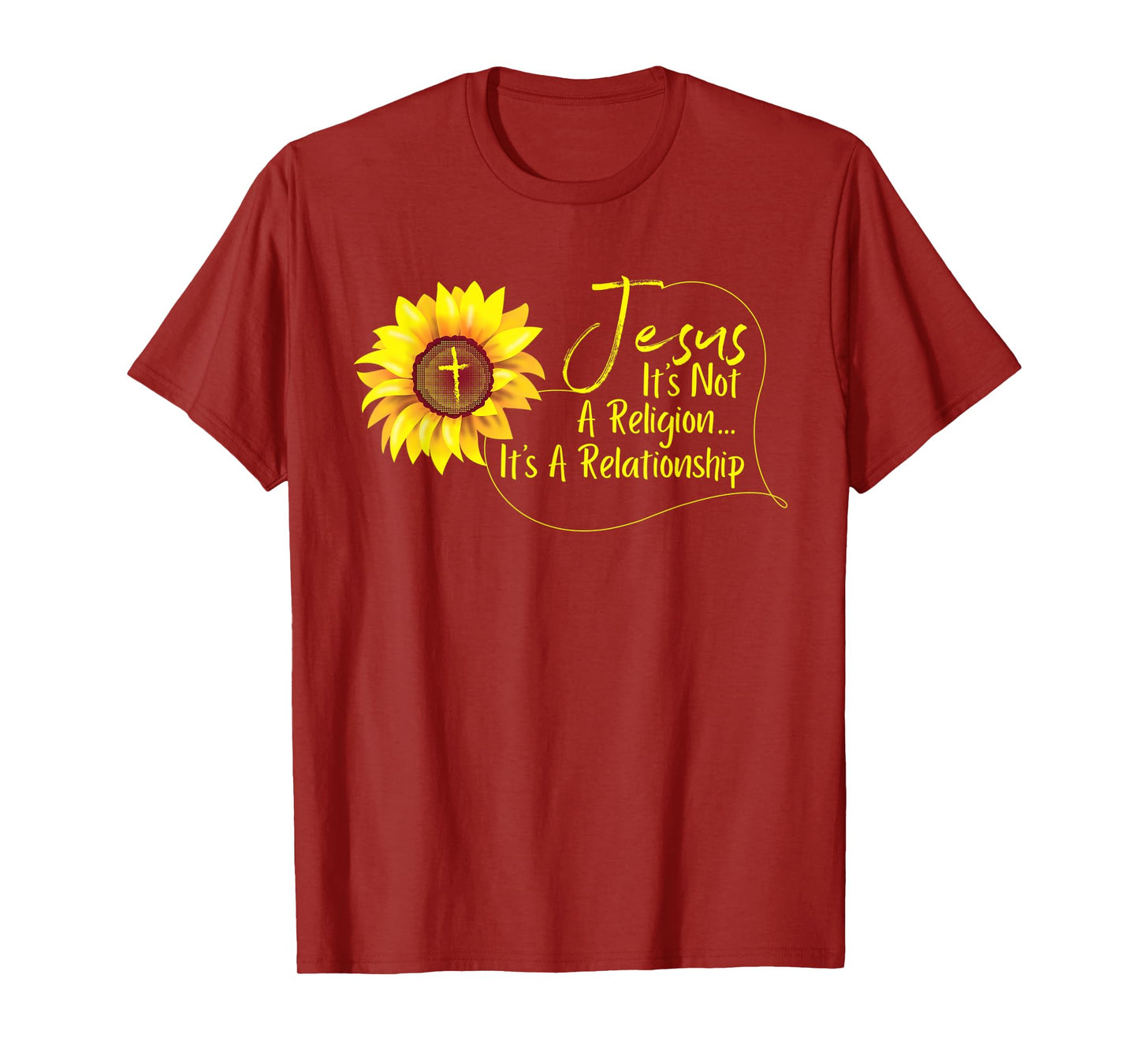 Funny Jesus Religion Relationship Sunflower Christian Gift T-Shirt