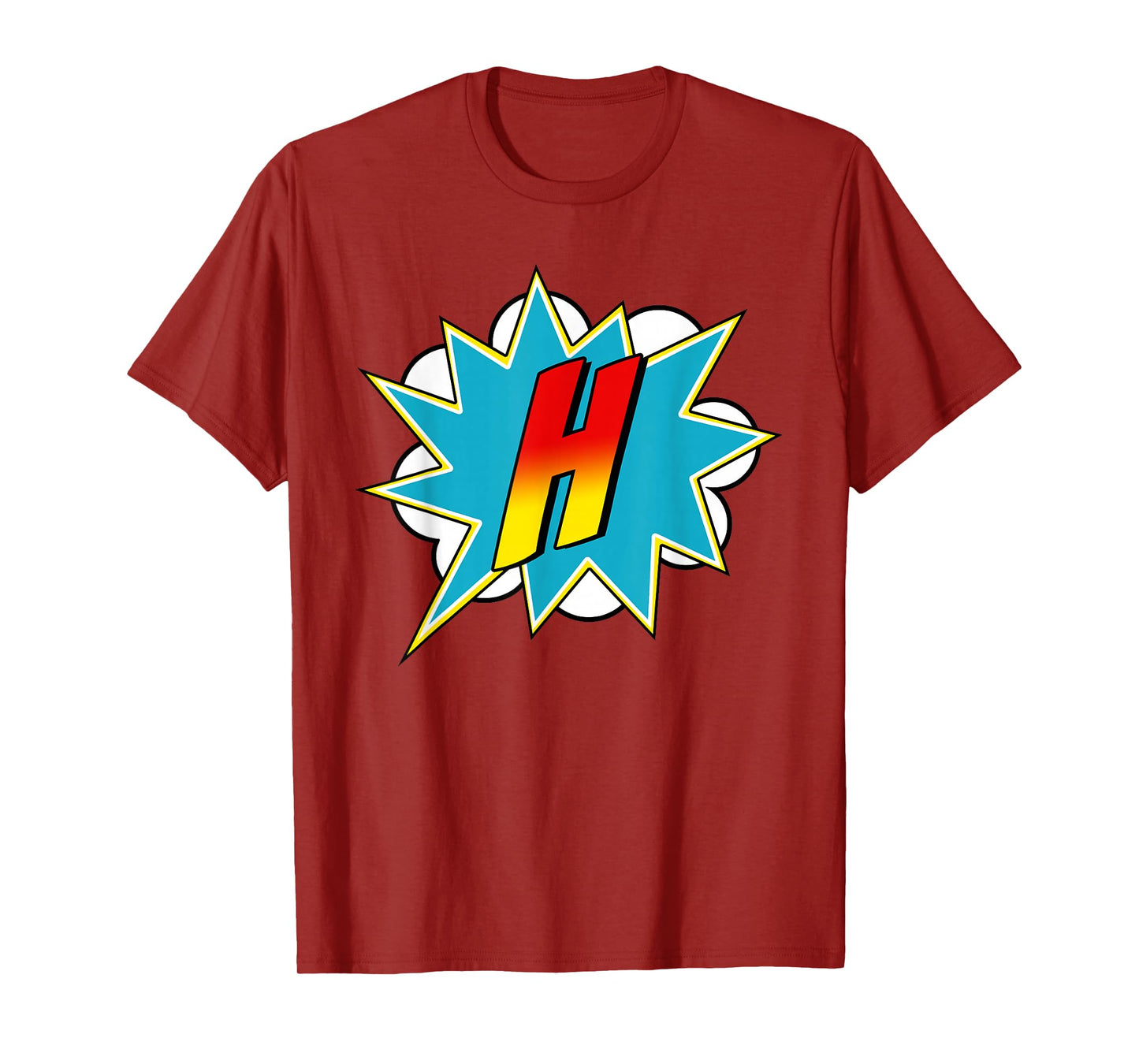 Letter H Superhero Name Comic Letter Retro Costume T-Shirt