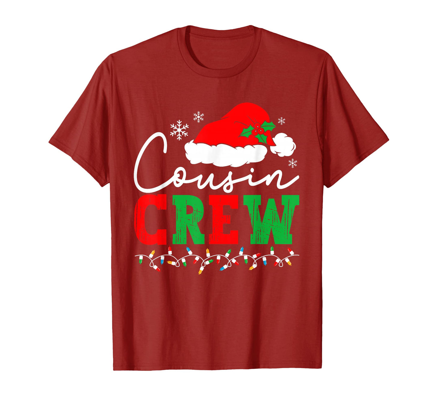 Cousin Crew Christmas Xmas Lights Family Matching Pajamas T-Shirt