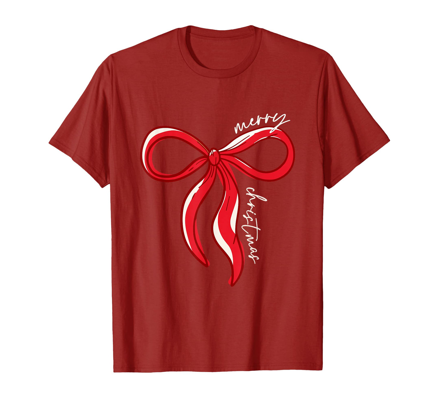 Merry Christmas Bow Red Santa Xmas Coquette Aesthetic T-Shirt