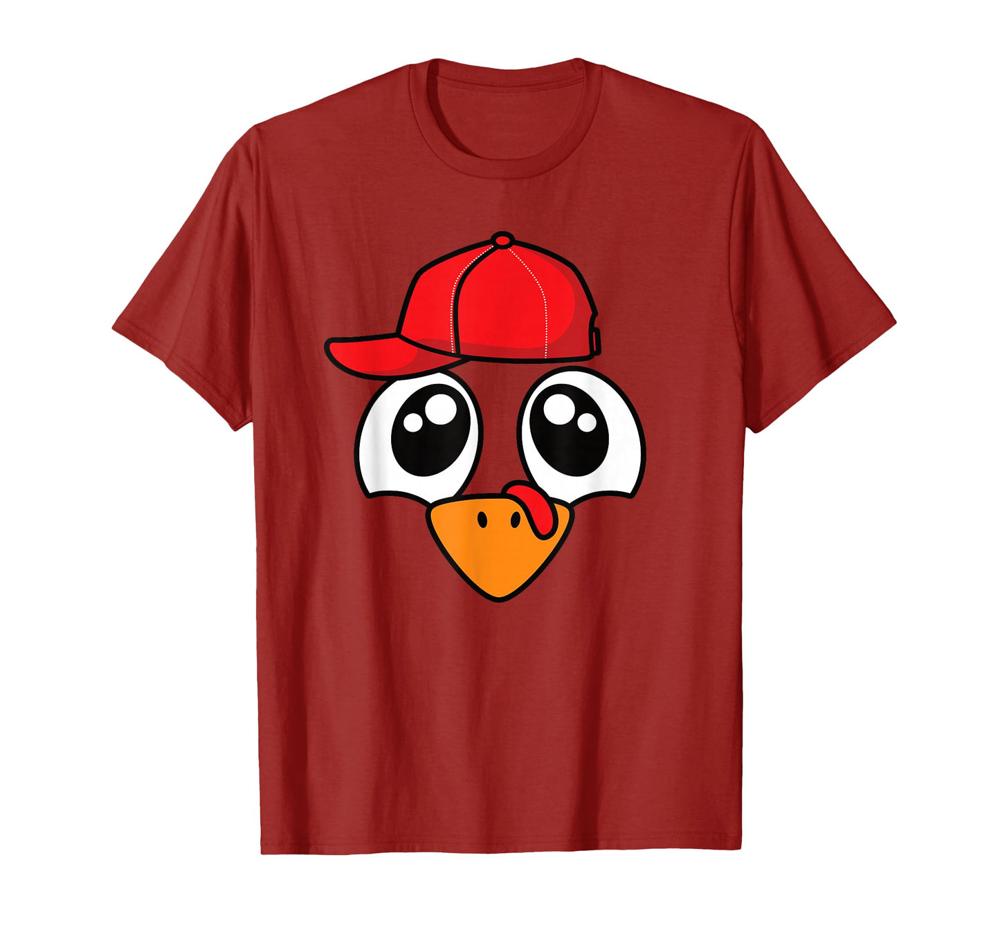 Funny Thanksgiving Turkey Face Men Boys Kids T-Shirt