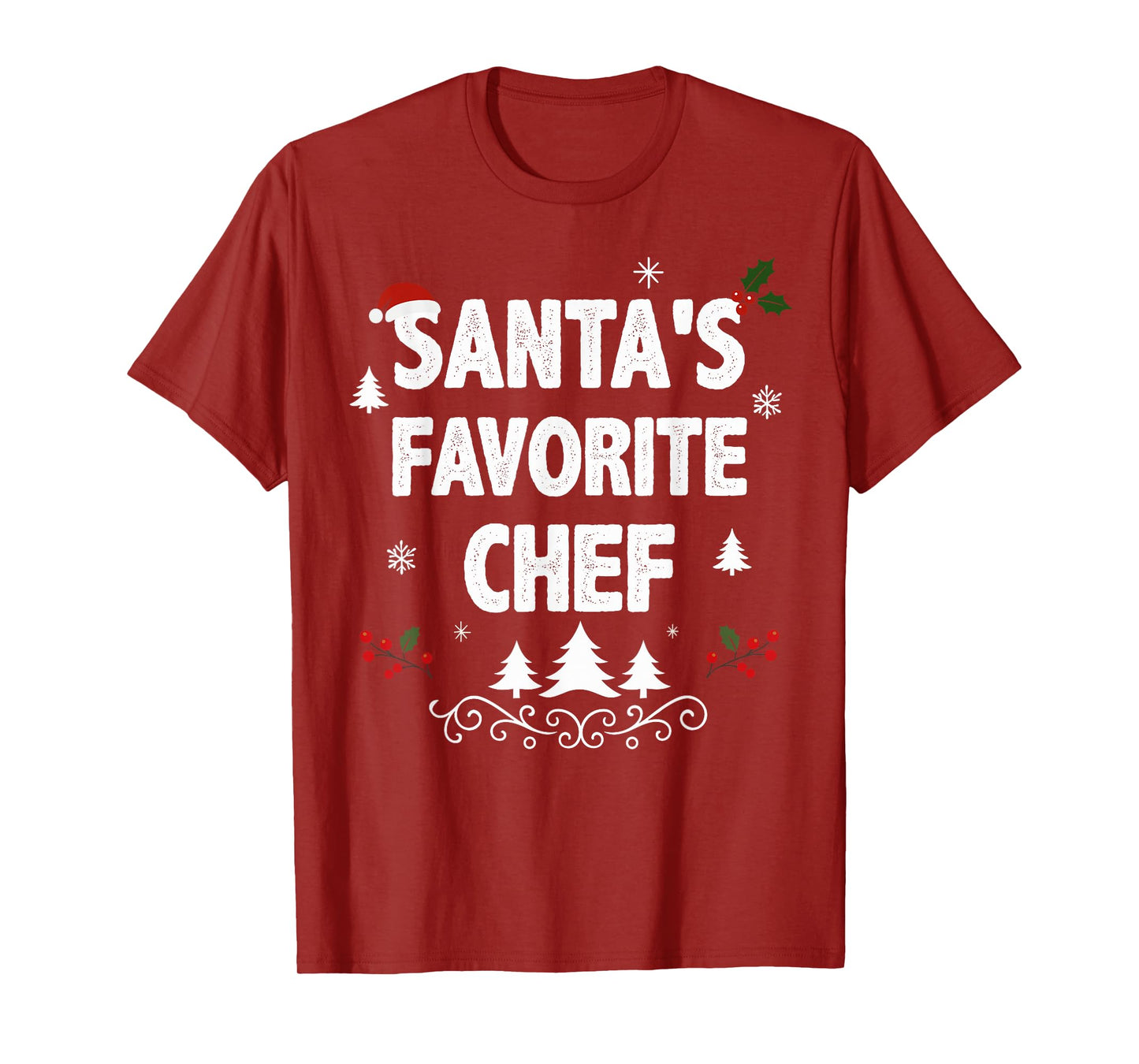 Santa's Favorite Chef Funny Holiday Christmas Pajamas T-Shirt