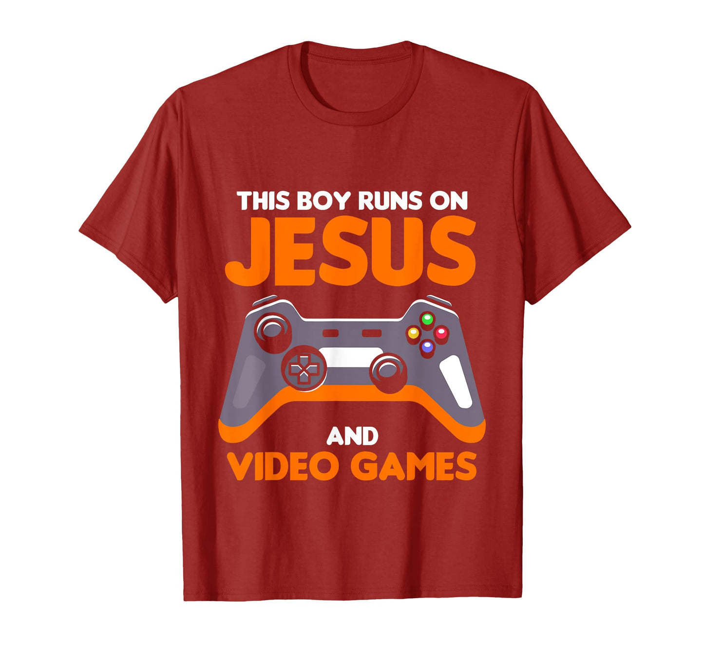 This Boy Runs On Jesus And Video Games Christian T-Shirt