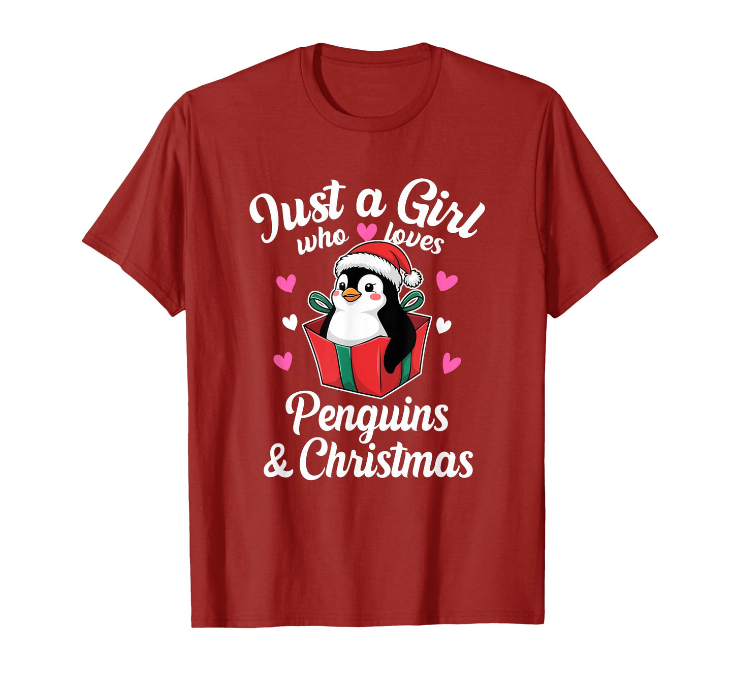 Cute Just a Girl Who Loves Penguins Xmas T-Shirt