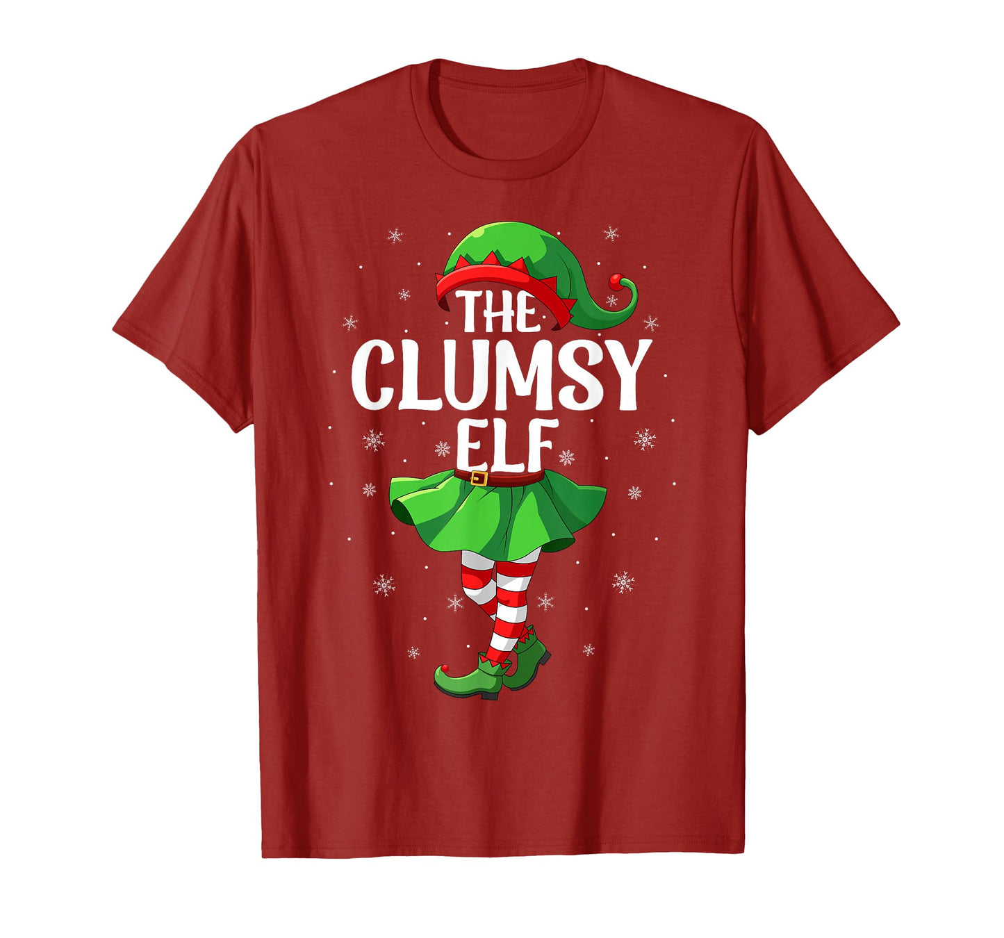 Clumsy Elf Christmas Girls Women Elf Squad Xmas Family T-Shirt