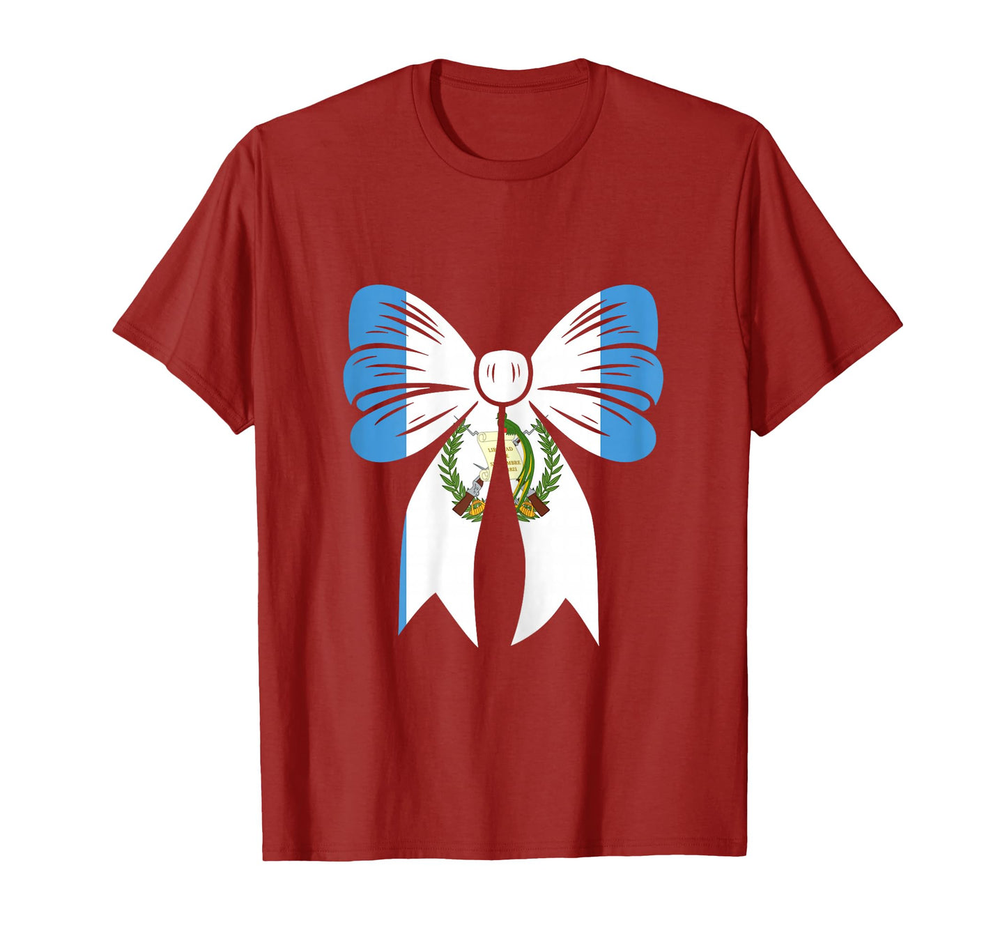 Guatemala Girl Coquette Bow Ribbon Pride Guatemalan Flag T-Shirt