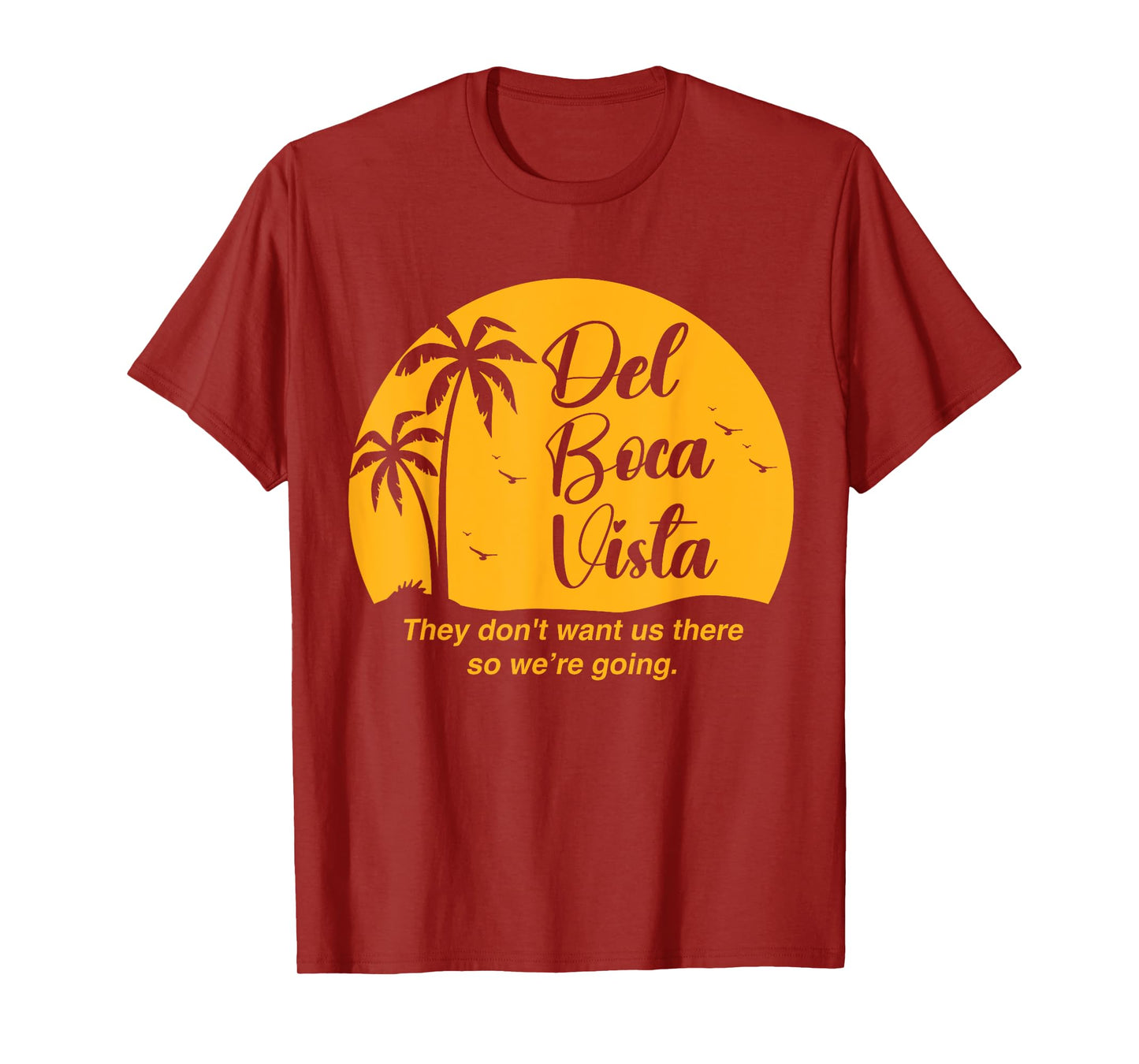 Del Boca Vista Apparel Unisex-Adults Funny Retirement Community Vacation T-Shirt - Black - Small - Short Sleeve