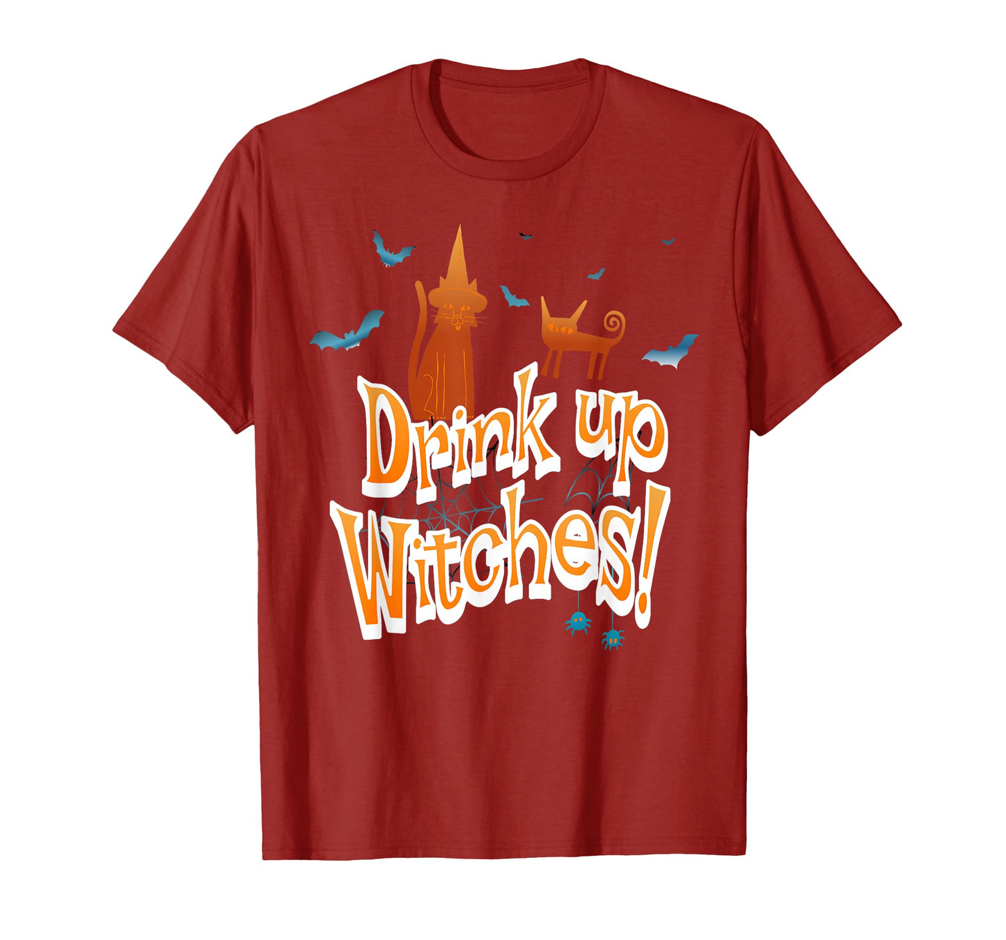 Drink Up Witches Funny Halloween Party Cats Scene T-Shirt