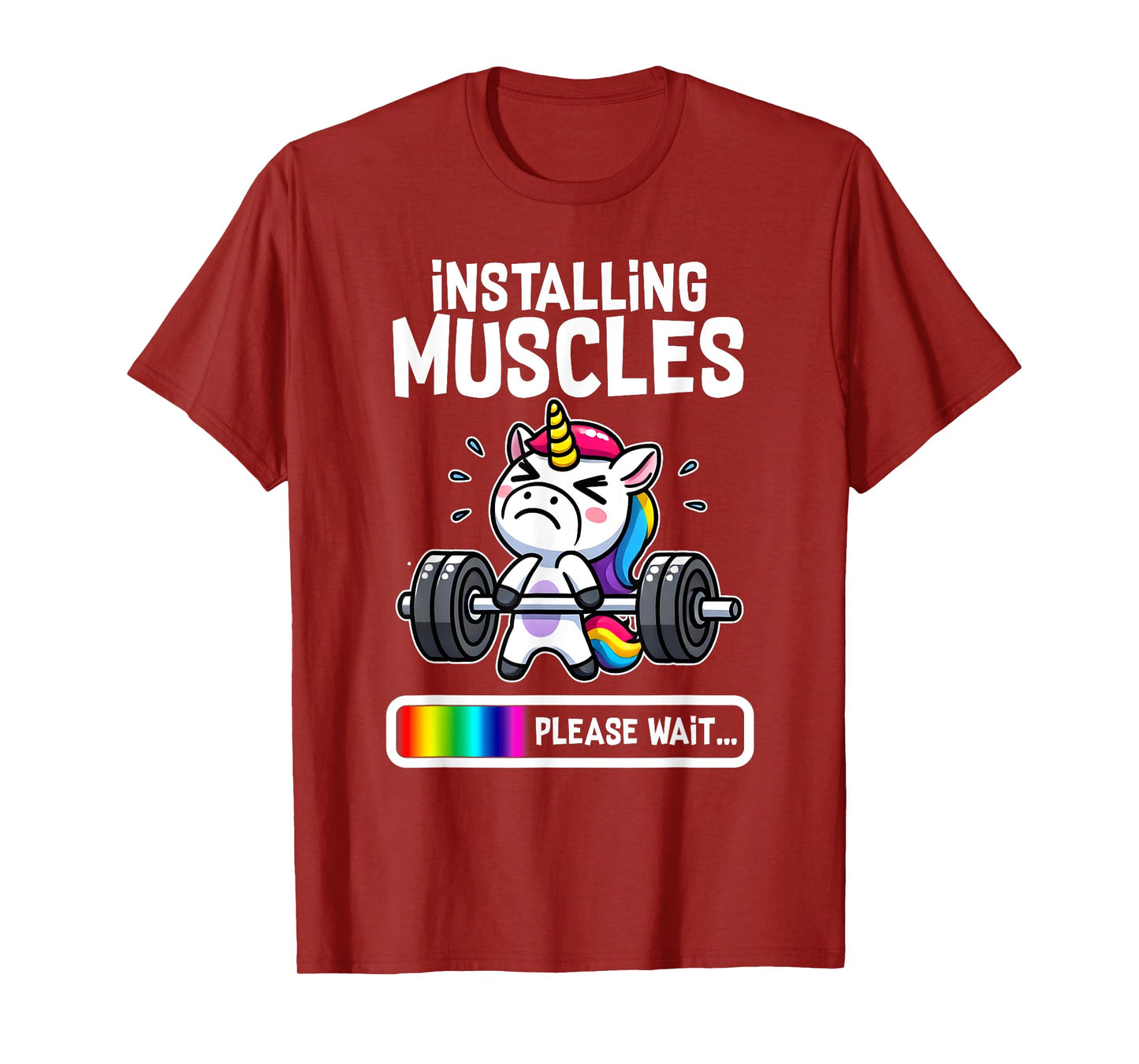 Funny Cute Unicorn Workout Gym Fitness Weightlifting Gift T-Shirt