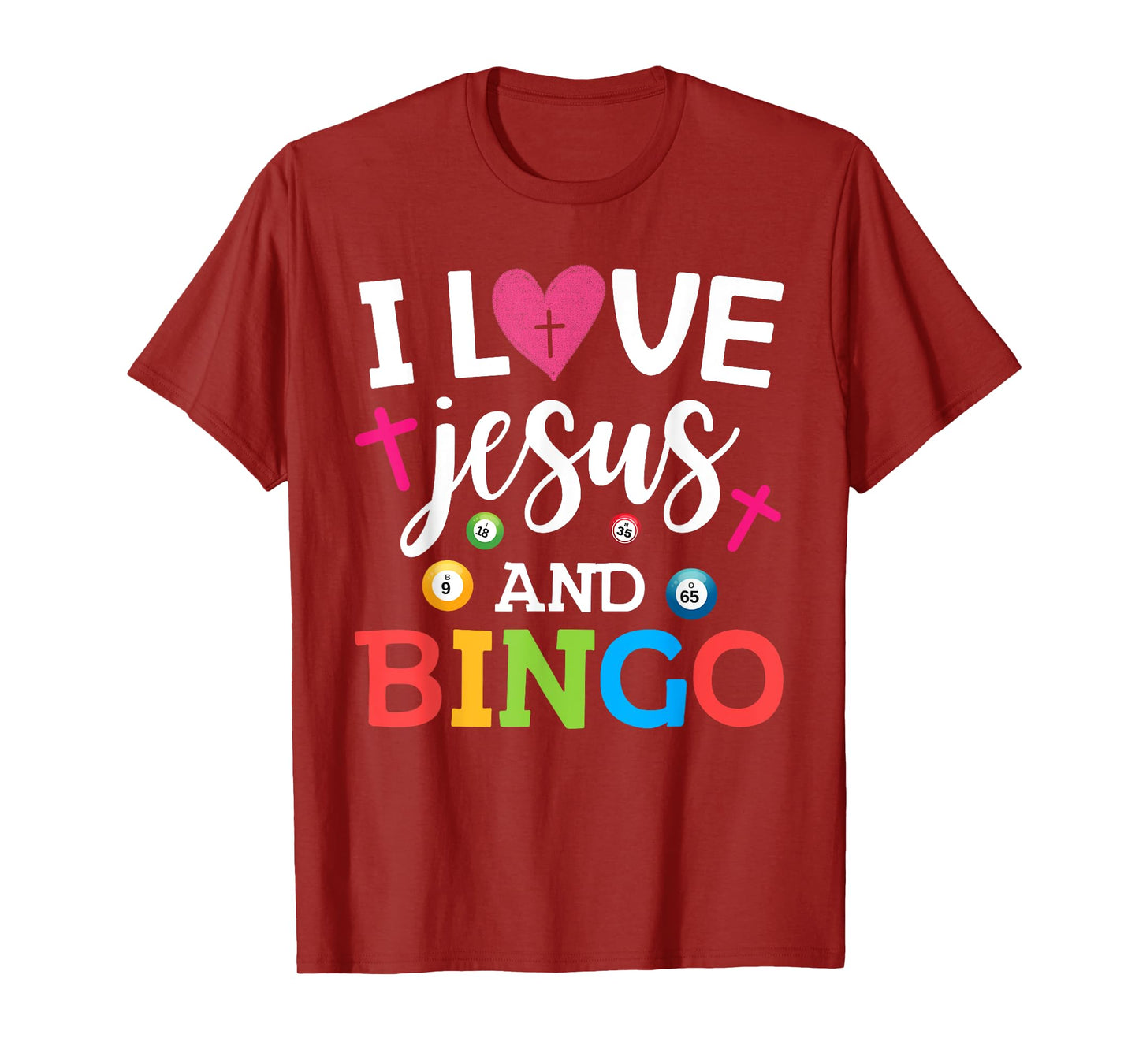 I Love Jesus And Bingo Games Christian Lucky Bingo player T-Shirt