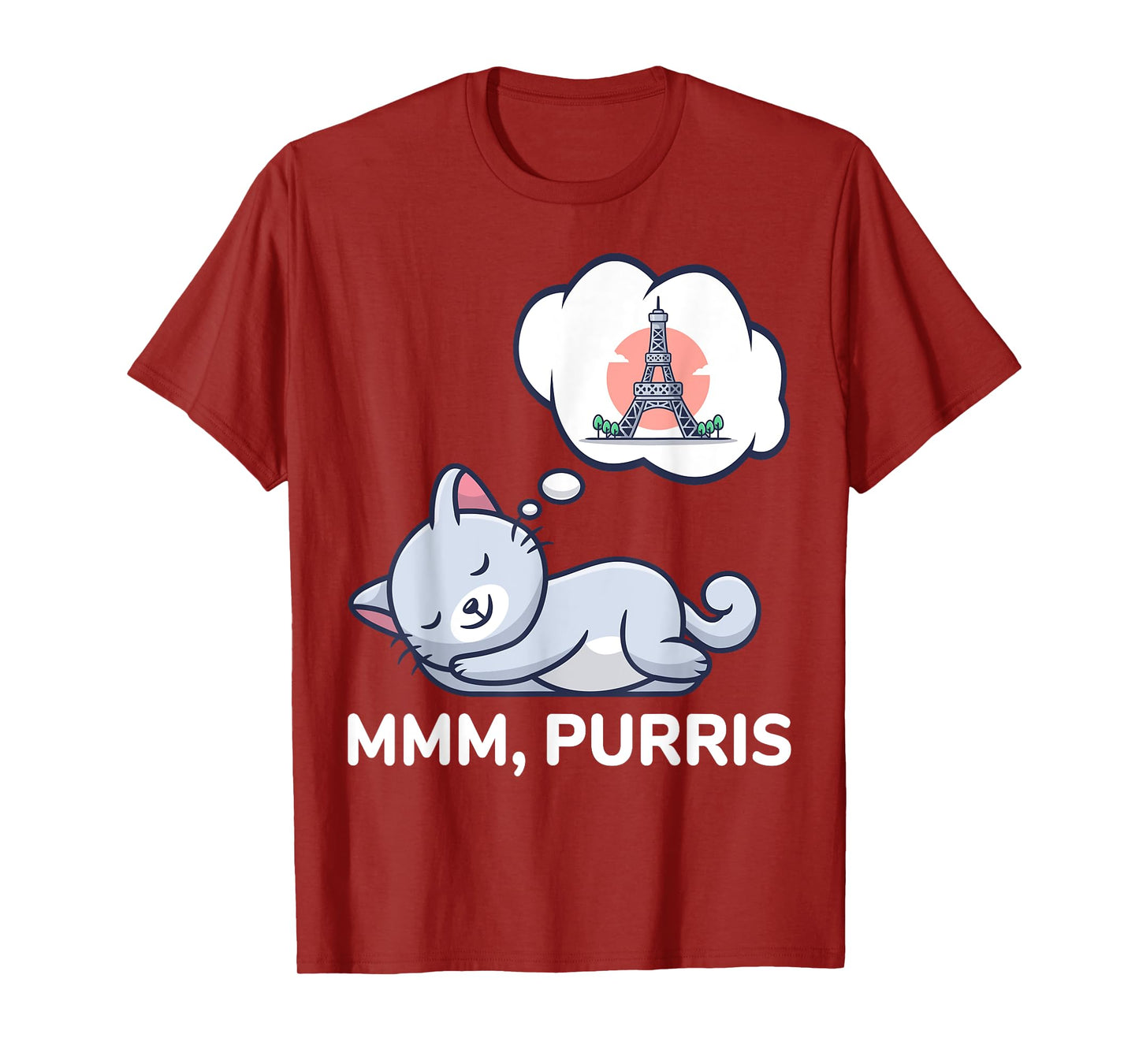 Funny Paris Cat Cute France Themed Gift T-Shirt