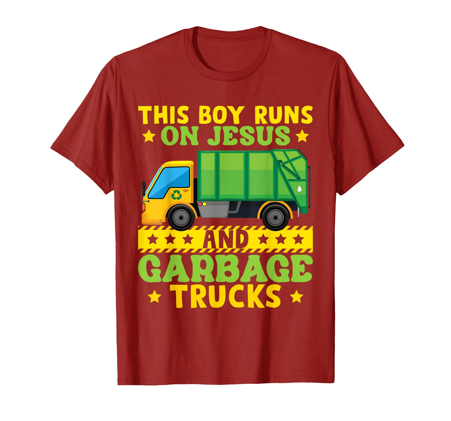 This Boy Runs On Jesus And Garbage Trucks T-Shirt