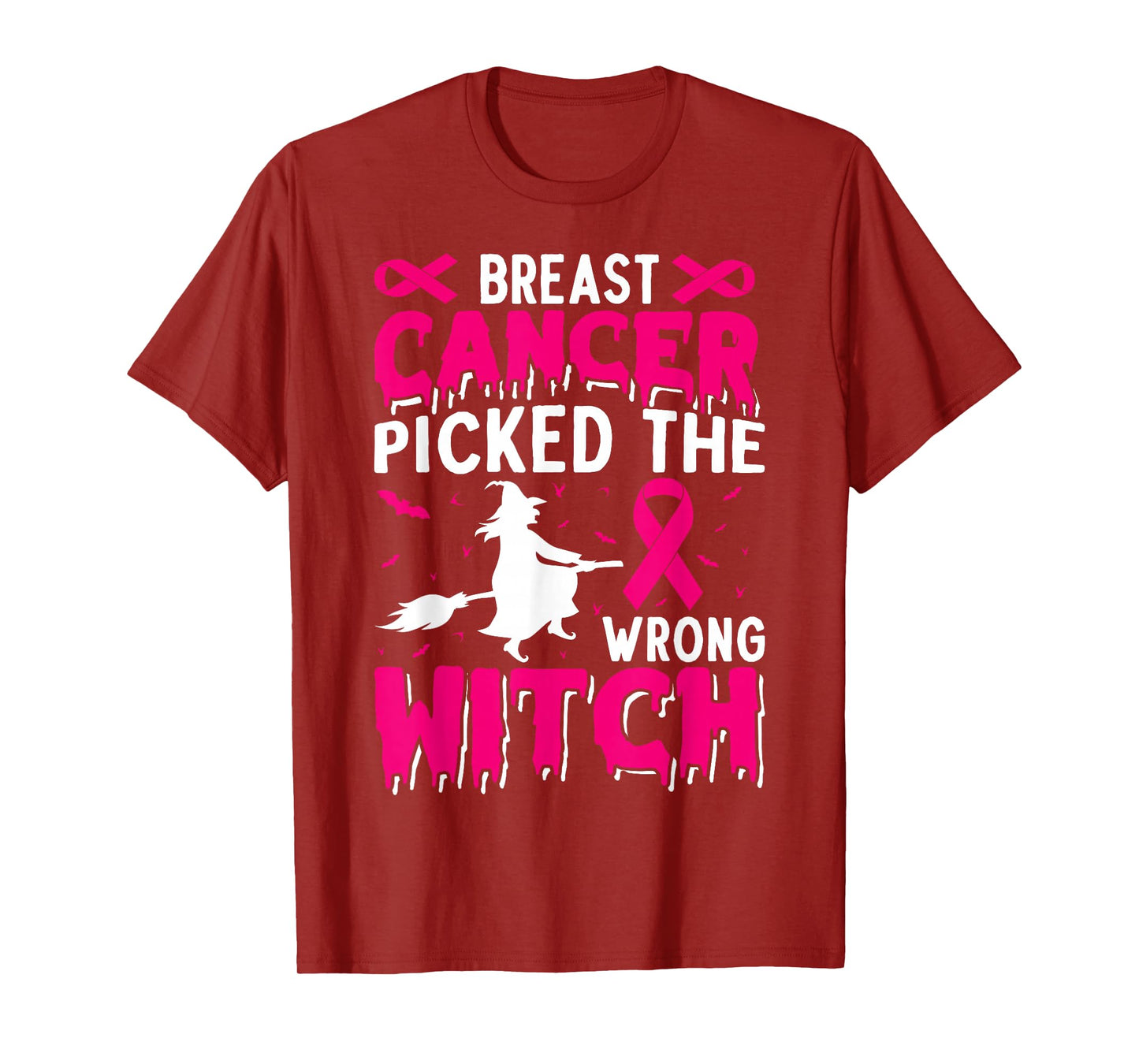 Breast Cancer Awareness Halloween Pink Ribbon Spooky Strong T-Shirt