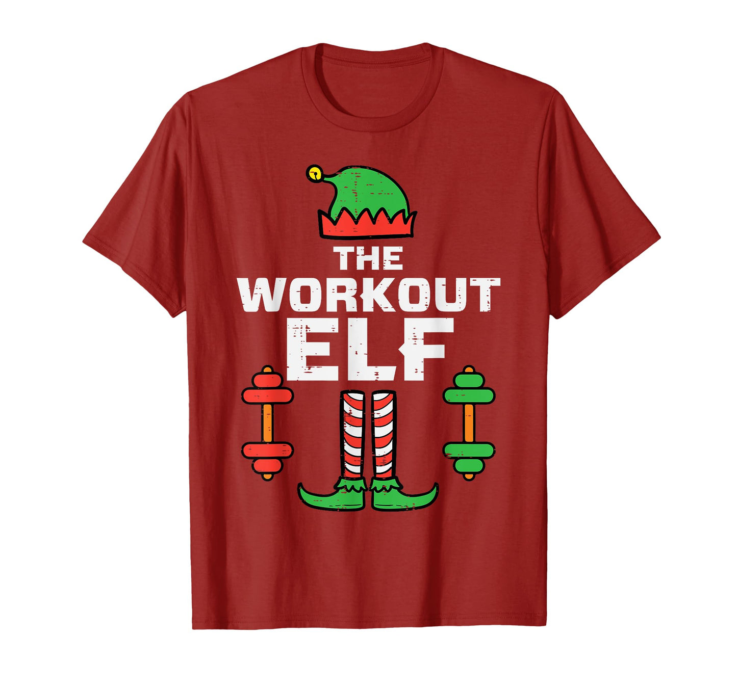 Christmas Workout Elf Xmas Family Group Match Gym Men Women T-Shirt