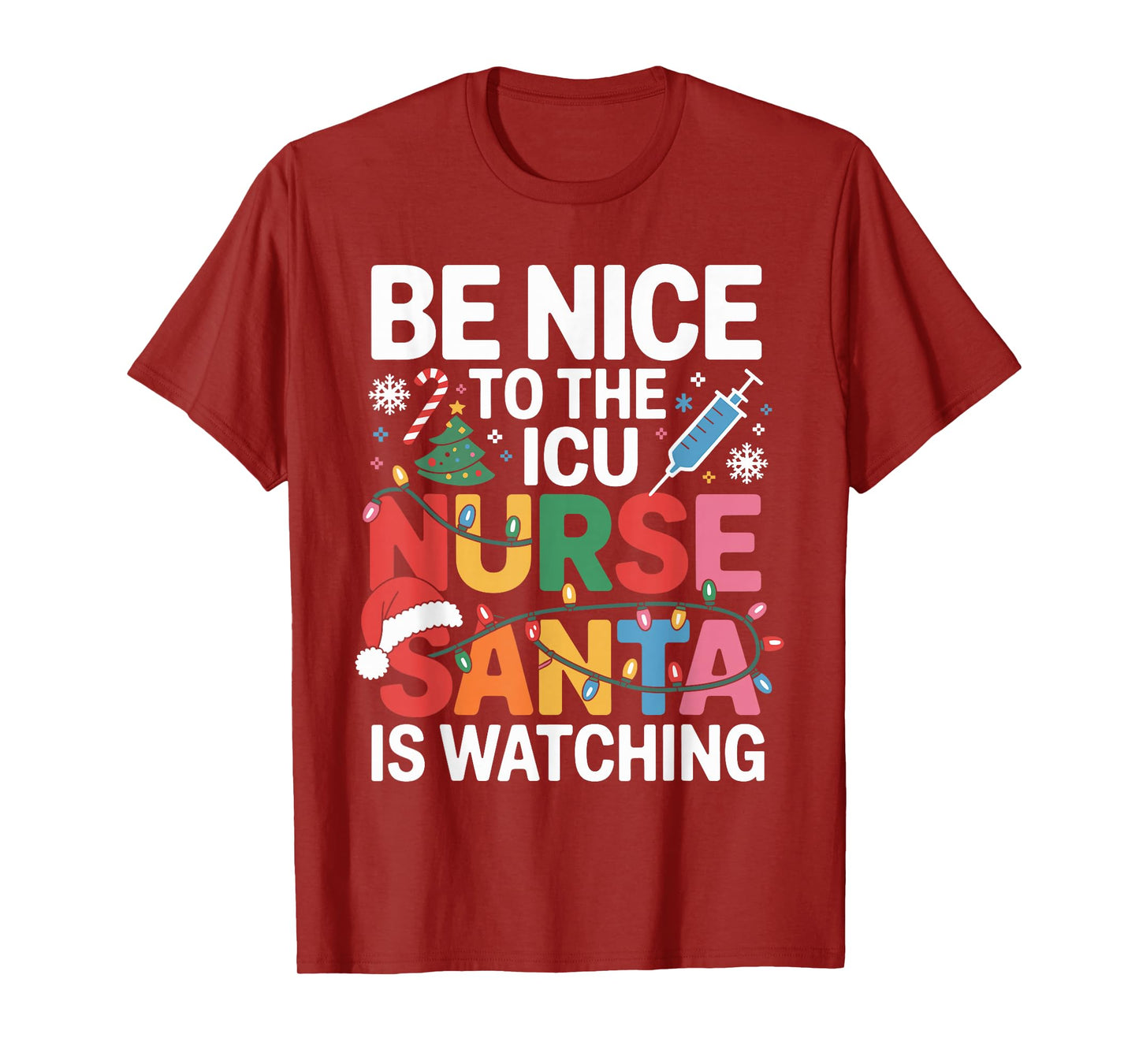 Funny ICU Nurse Christmas Critical Care Nurse Xmas Nursing T-Shirt