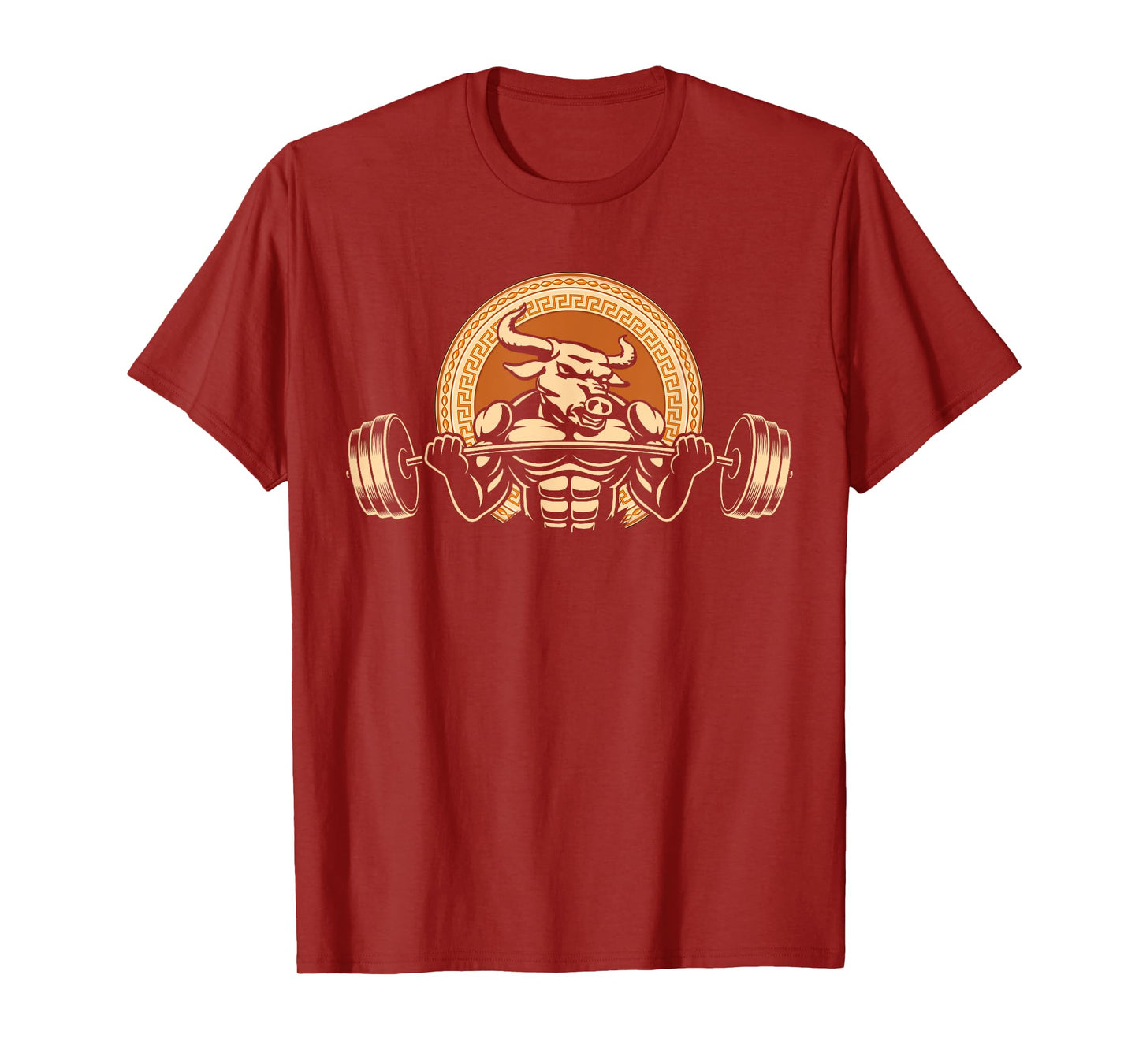 Minotaur Lifts Weights, Fitness Workout at Gym - Minotaur T-Shirt