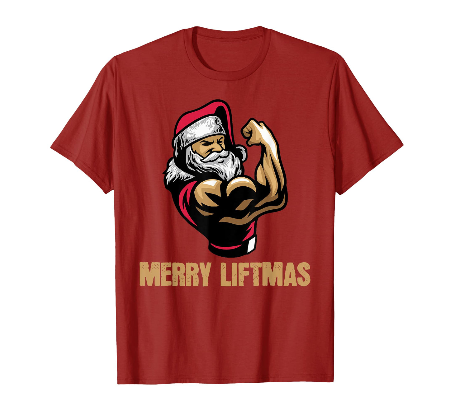 Santa Claus Gym Bodybuilding Fitness Merry Liftmas XMAS Tee T-Shirt