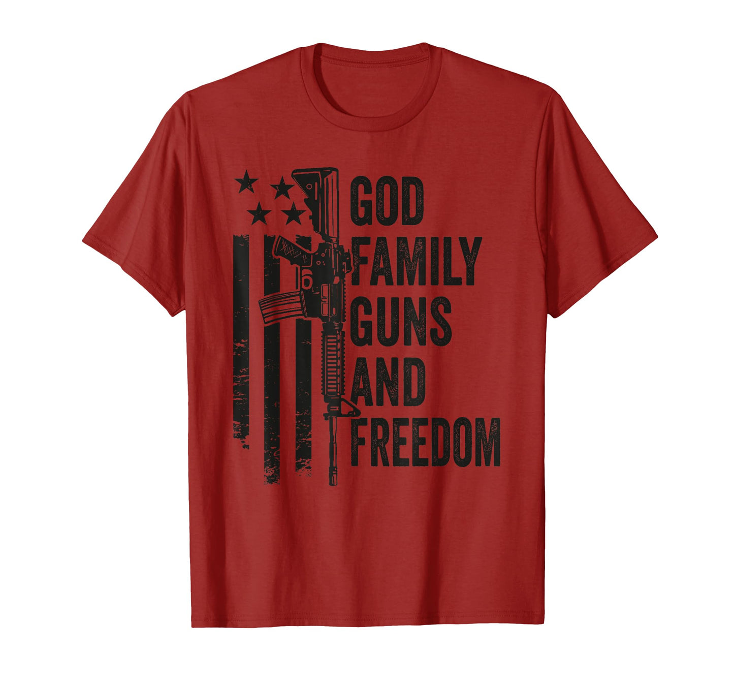 GOD FAMILY GUNS & FREEDOM - Gun Rights Faith Jesus Camo T-Shirt