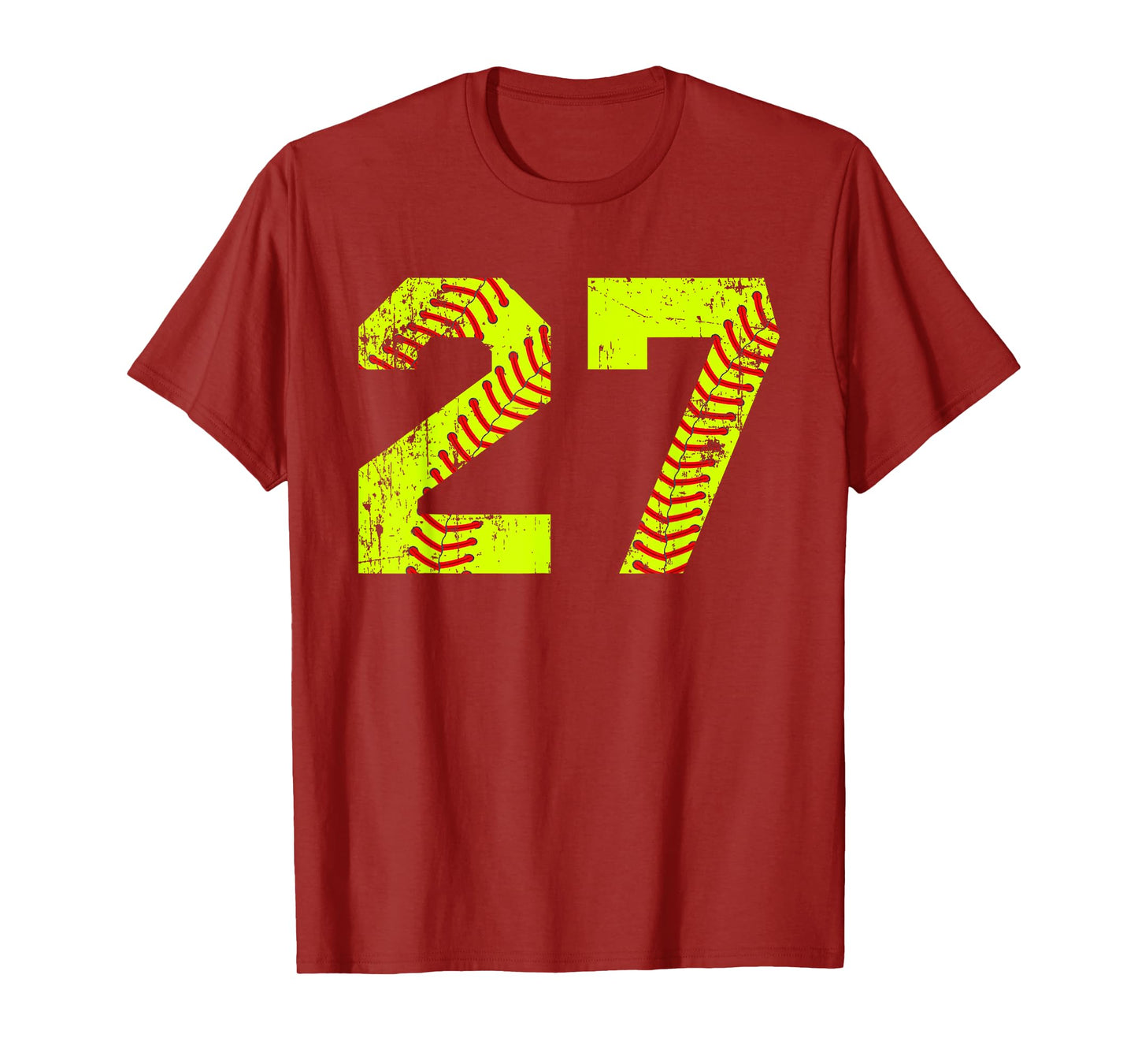 Vintage Softball 27 Jersey Number T-Shirt