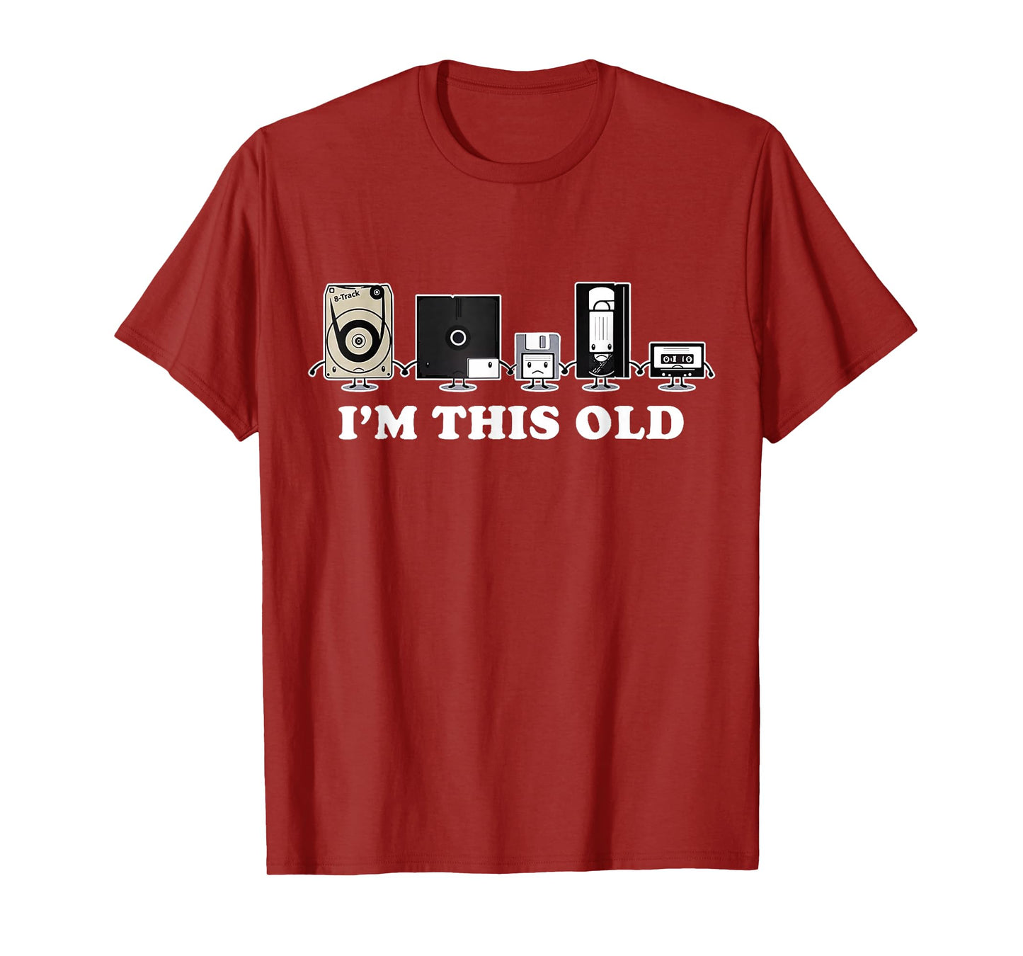 I'm This Old Retro Vintage Cassette Tape Floppy Disk VHS T-Shirt