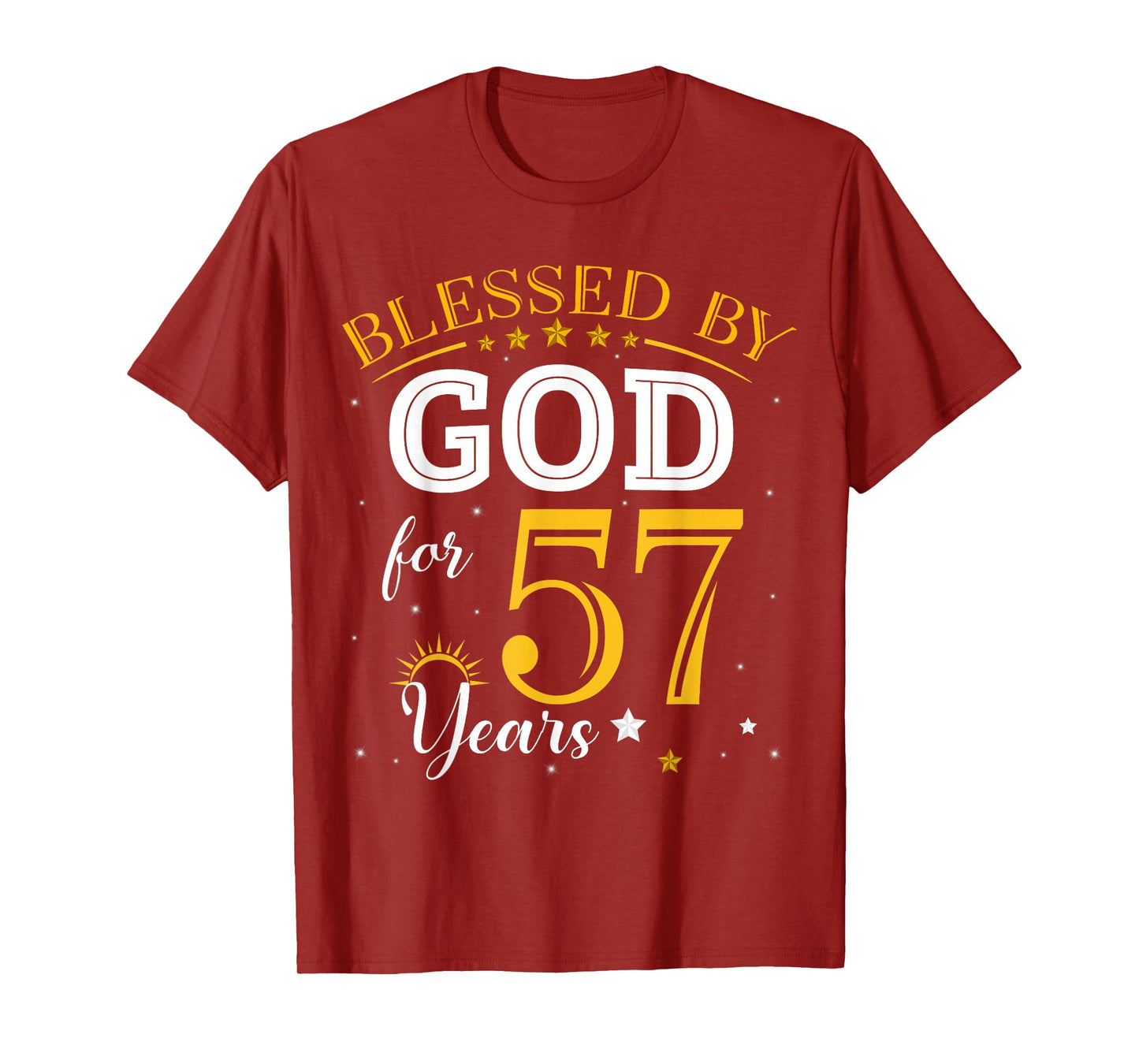Vintage Blessed by God For 57 Years Old 57th Birthday Girl T-Shirt