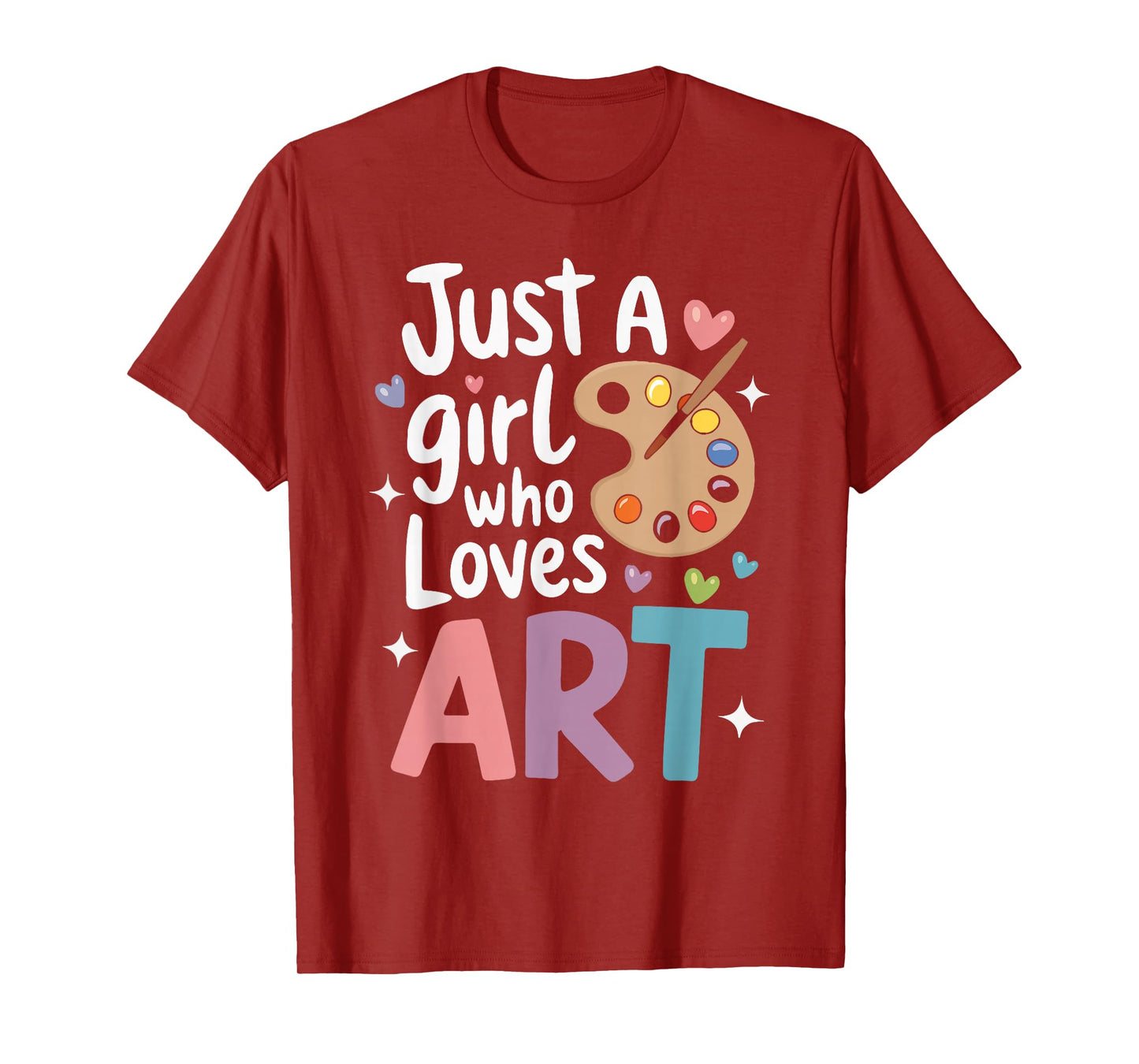 Just a Girl Who Loves Art Cute Back To School Kids Girls T-Shirt