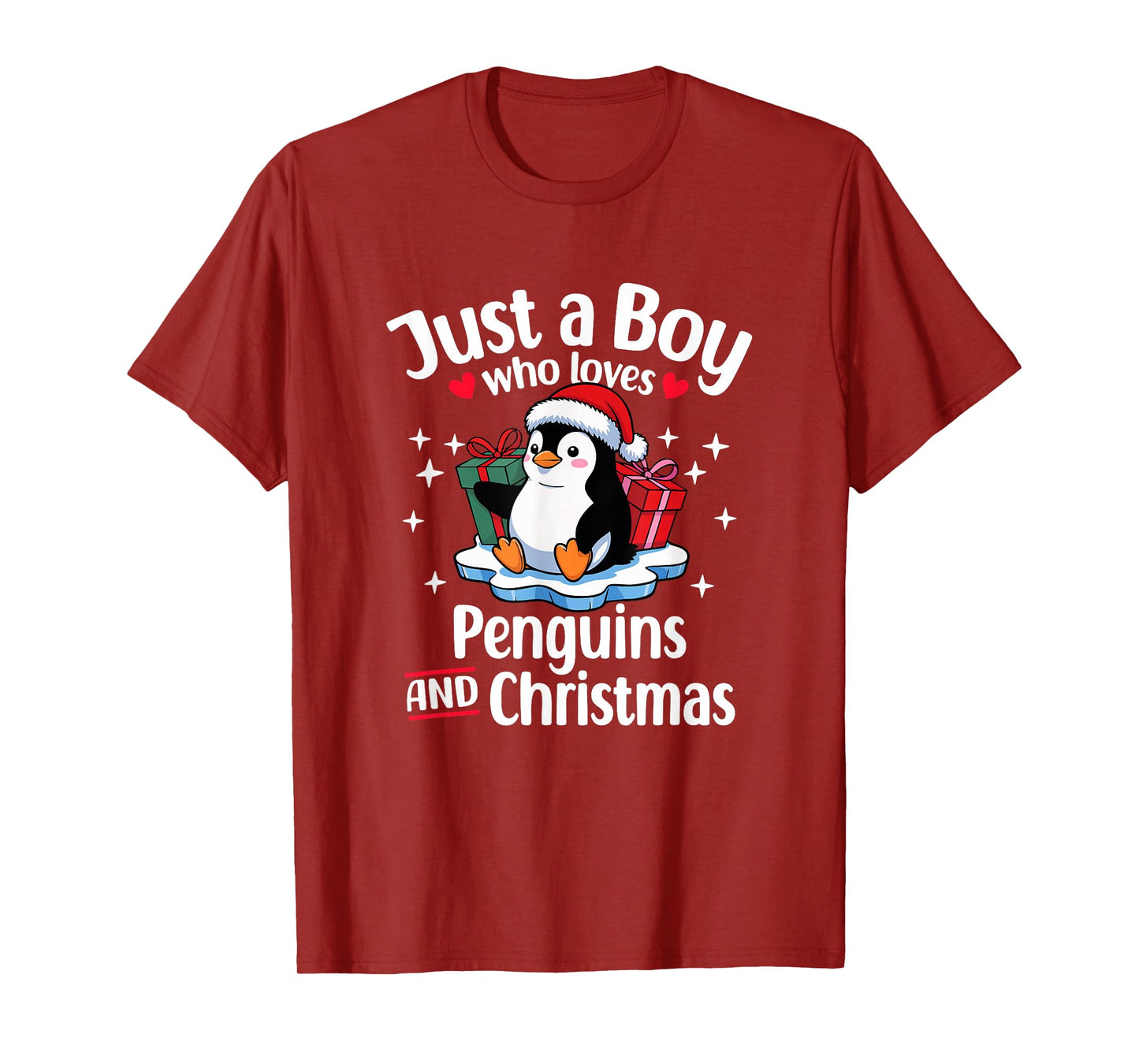 Just a Boy Who Loves Penguins Christmas T-Shirt