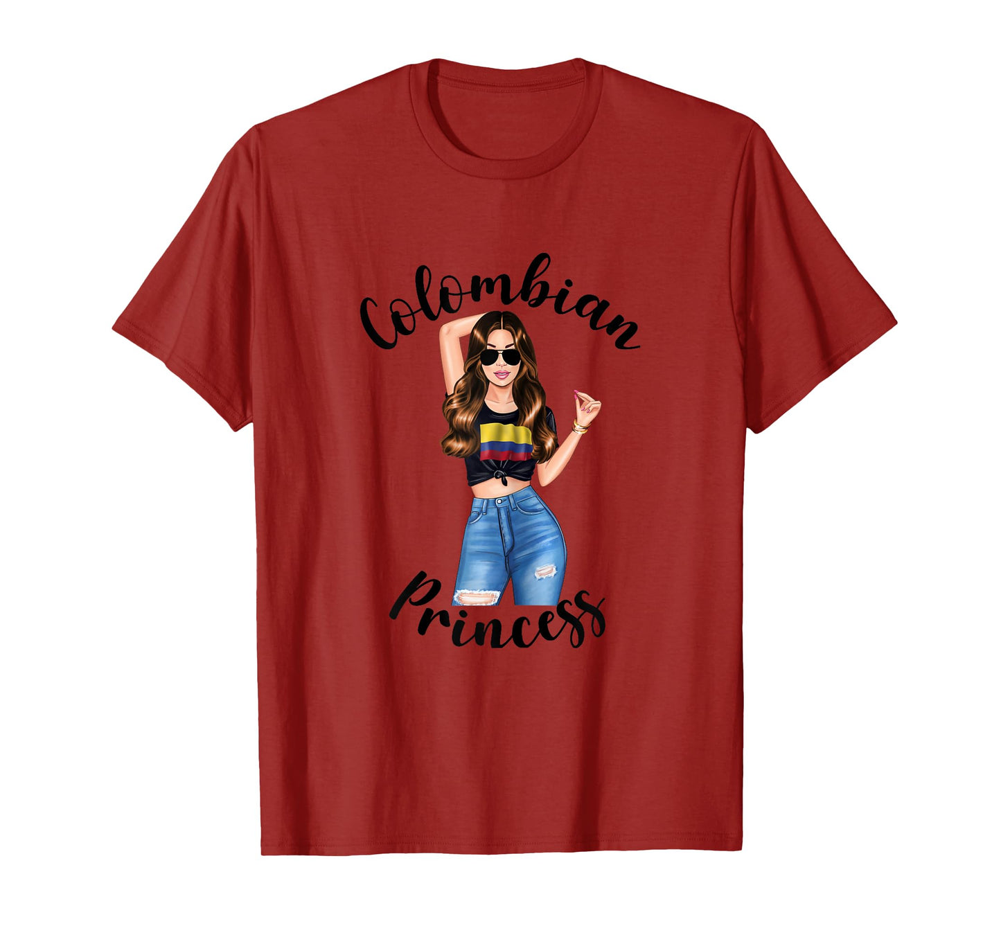 Colombian Princess Colombia Flag South American Latin Beauty T-Shirt