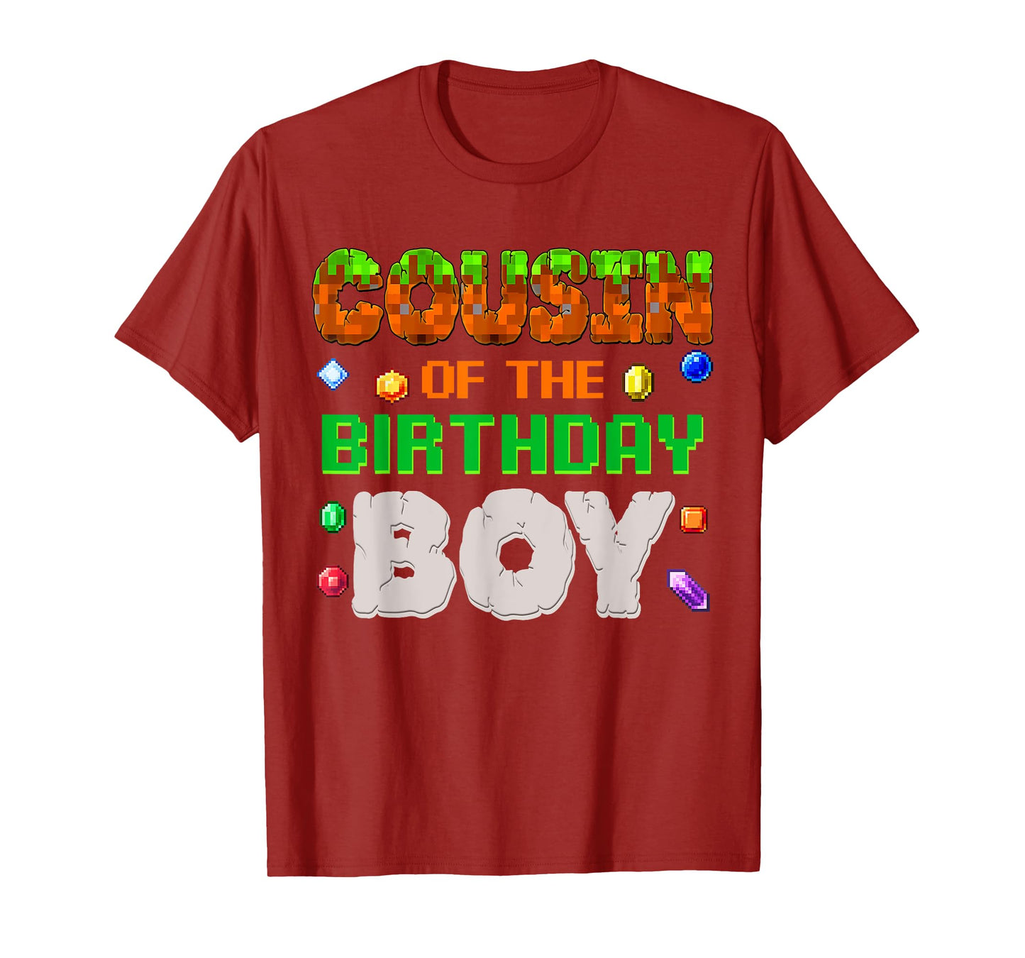 Cousin Of The Birthday Boy Video Gamer Black Boys' Birthday Pixel Number T-Shirt