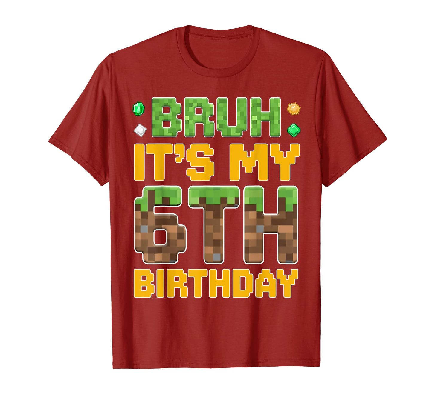 Funny Birthday Boy It's My 6th Birthday Video Game Pixel T-Shirt