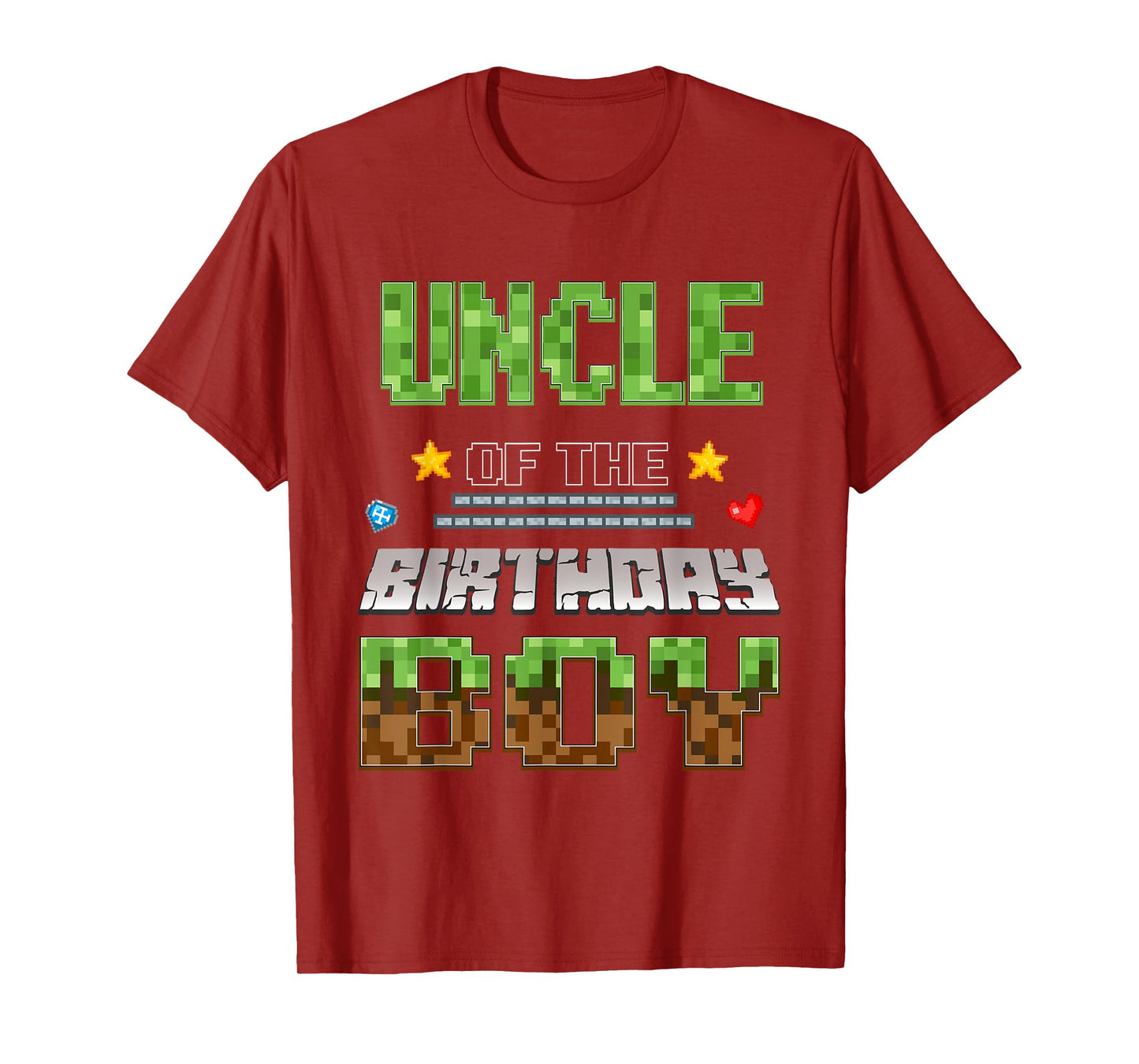 Uncle of The Birthday Boy Video Gamer Pixel Birthday Party T-Shirt