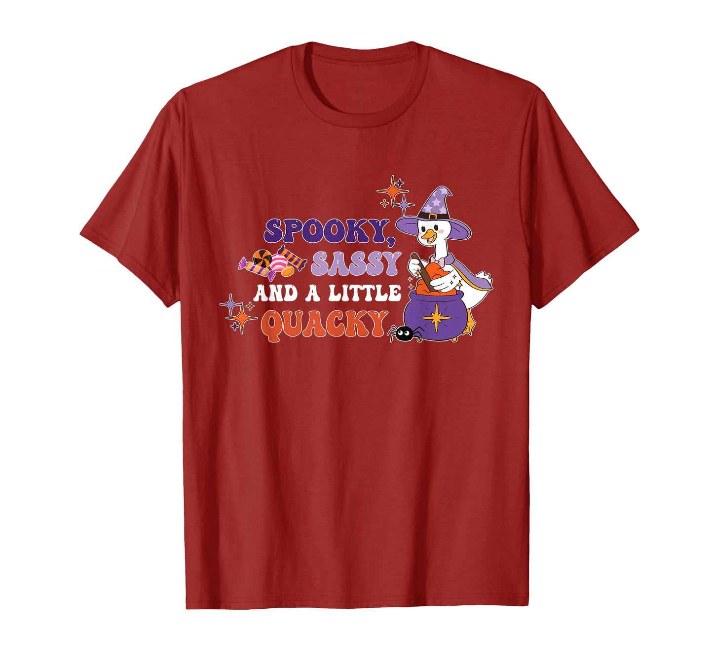 Spooky, Sassy and A Little Quacky Witchy Goose Halloween T-Shirt