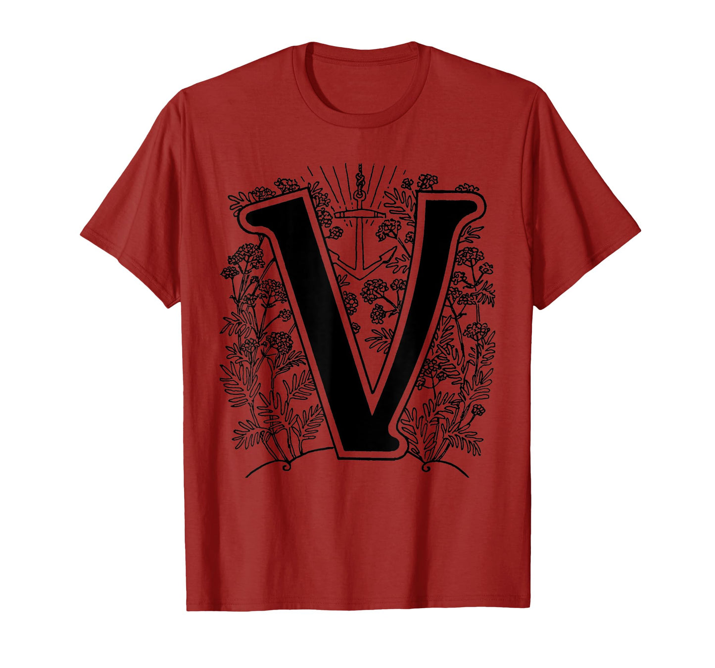 The Letter V Vintage Illustration Alphabet Monogram Initial T-Shirt