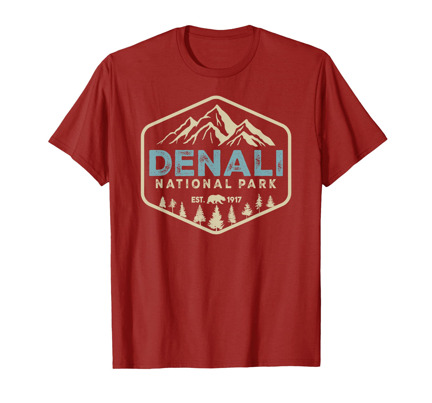 Retro Denali National Park mountains Nature Vintage Hiking T-Shirt