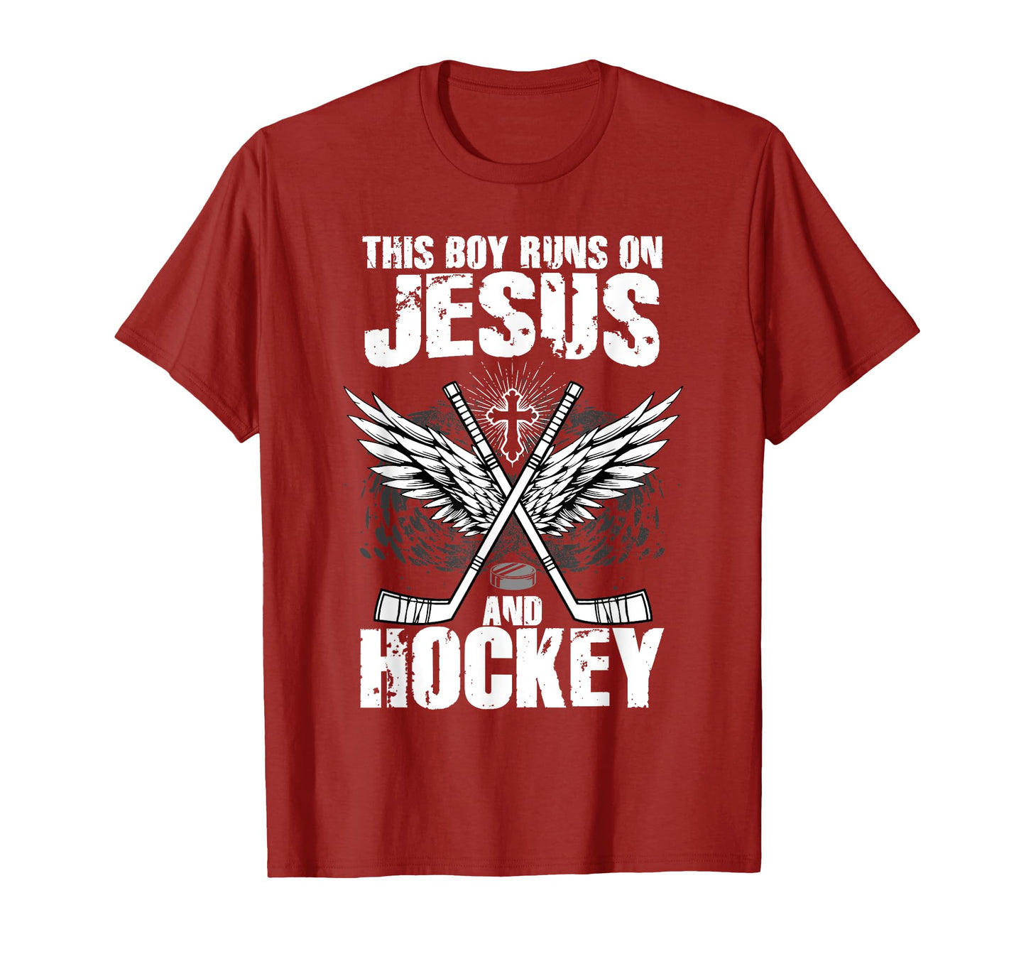 This Boy Runs On Jesus And Hockey T-Shirt