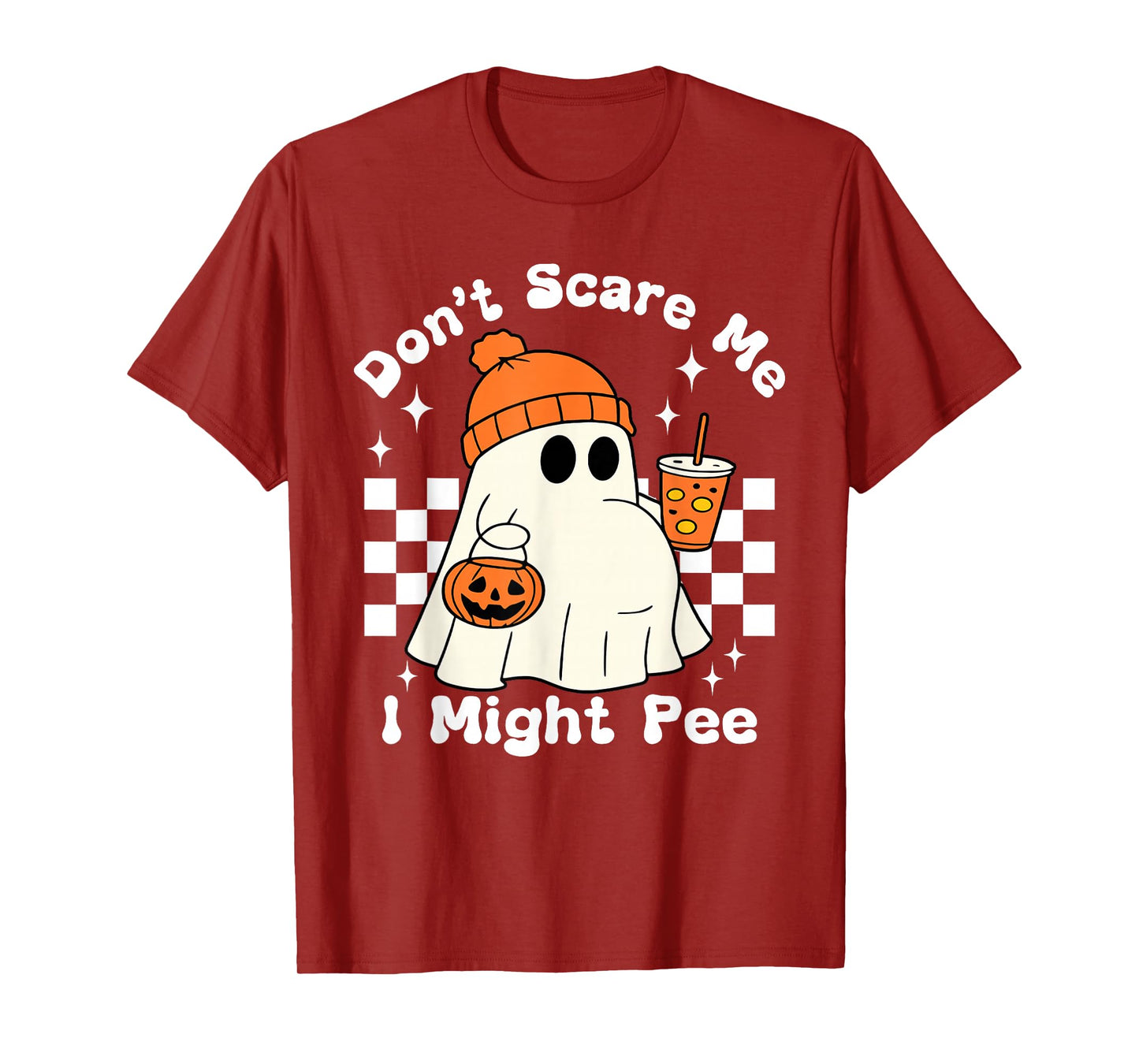 Don't Scare Me I Might Pee Funny Halloween Pregnant Ghost T-Shirt