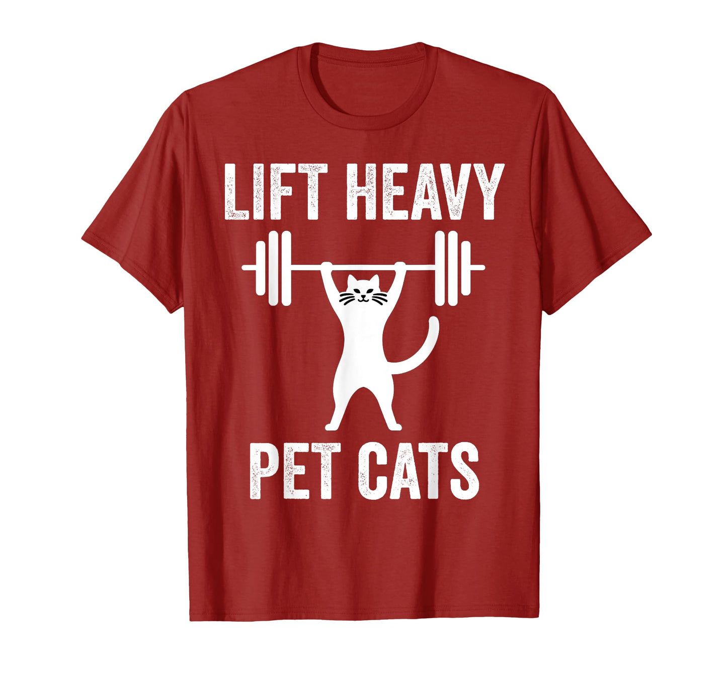 Lift Heavy Pet Cats Funny Gym Workout Weight Lifter T-Shirt
