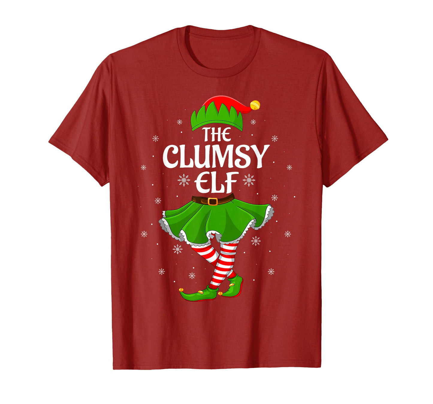 Clumsy Elf Christmas Family Girls Women Elf Squad Xmas T-Shirt