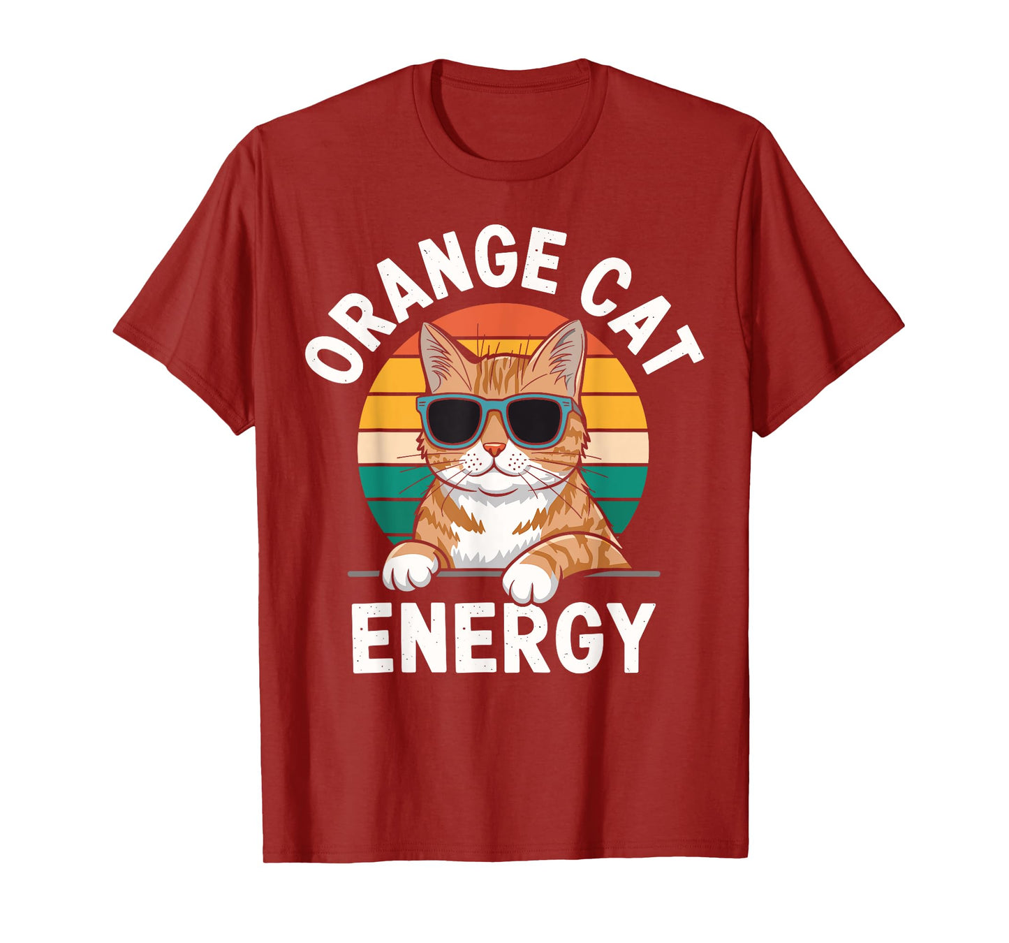 Orange Cat Energy Tabby Cat Men Women Kids T-Shirt