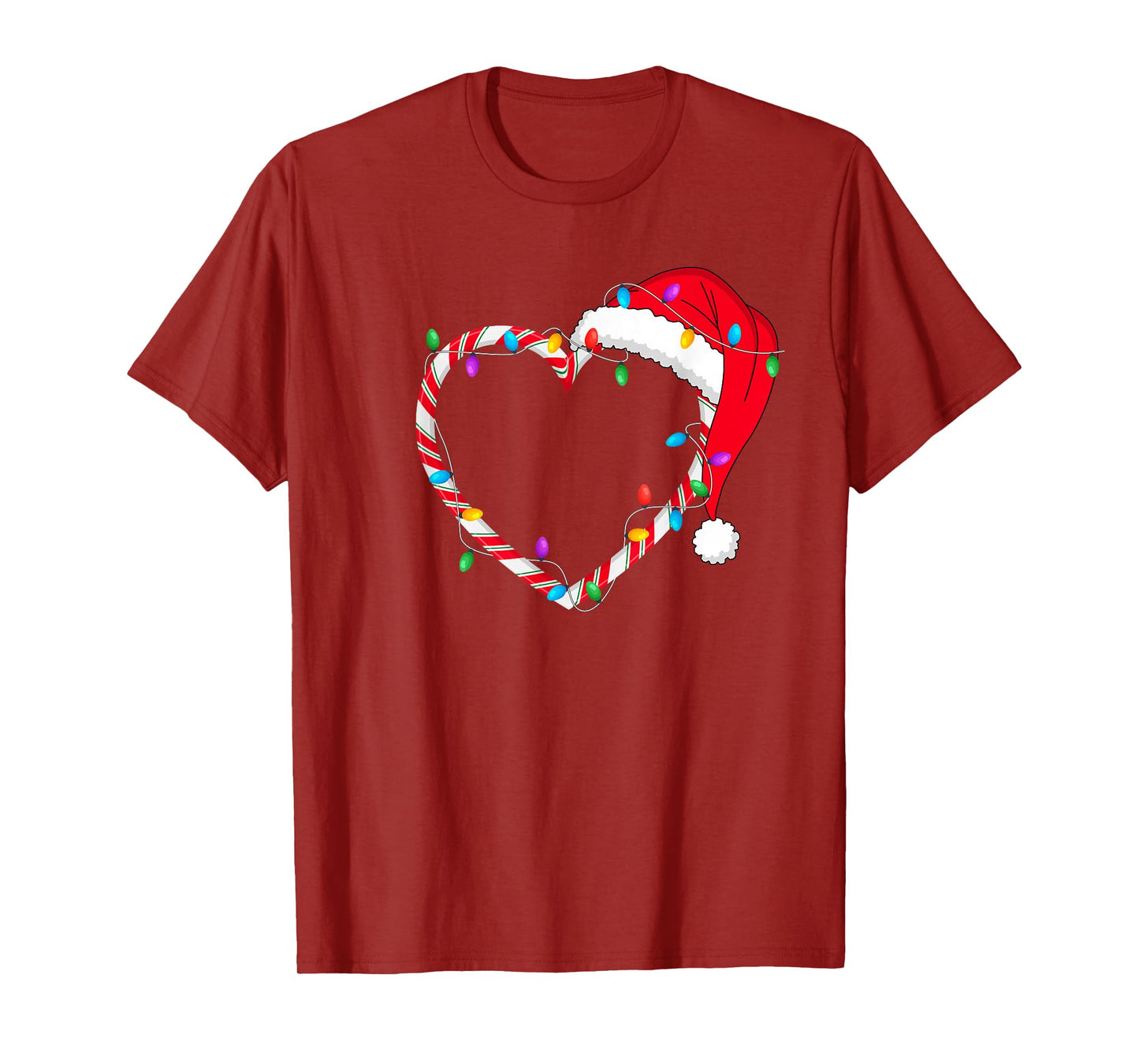 Christmas Candy Cane Heart Funny Love Candy Men Women Kids T-Shirt