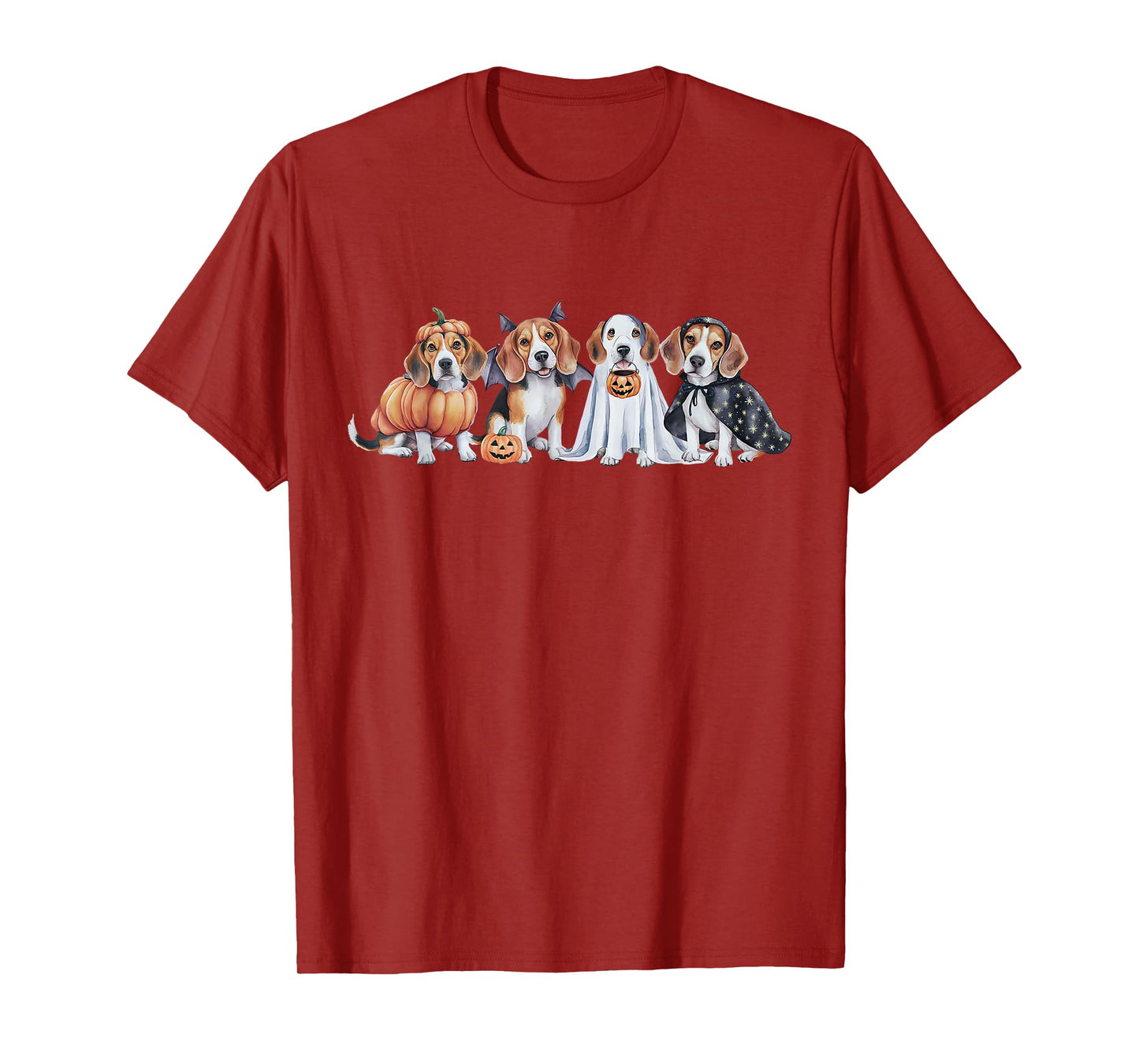 Cute Funny Beagle Dog Ghost Witch Costume Spooky Halloween T-Shirt