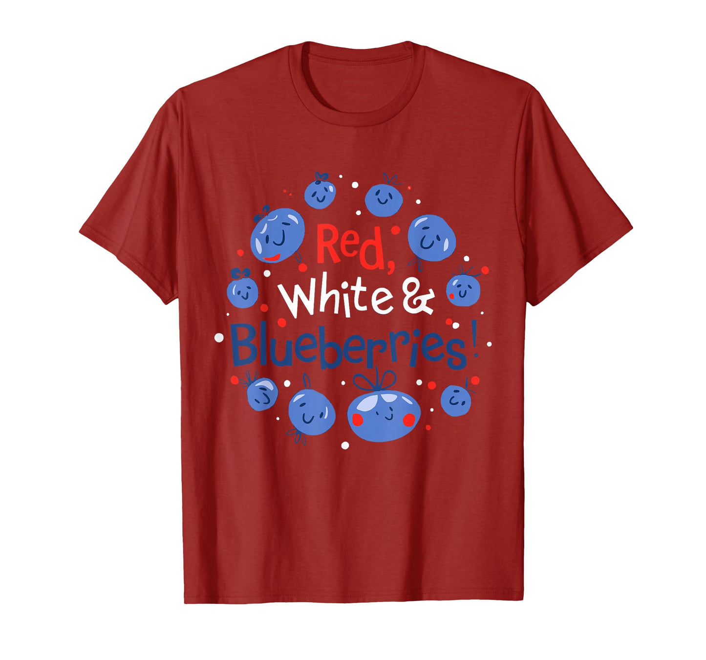 Funny Vintage Red, White and Blueberries Patriot T-Shirt