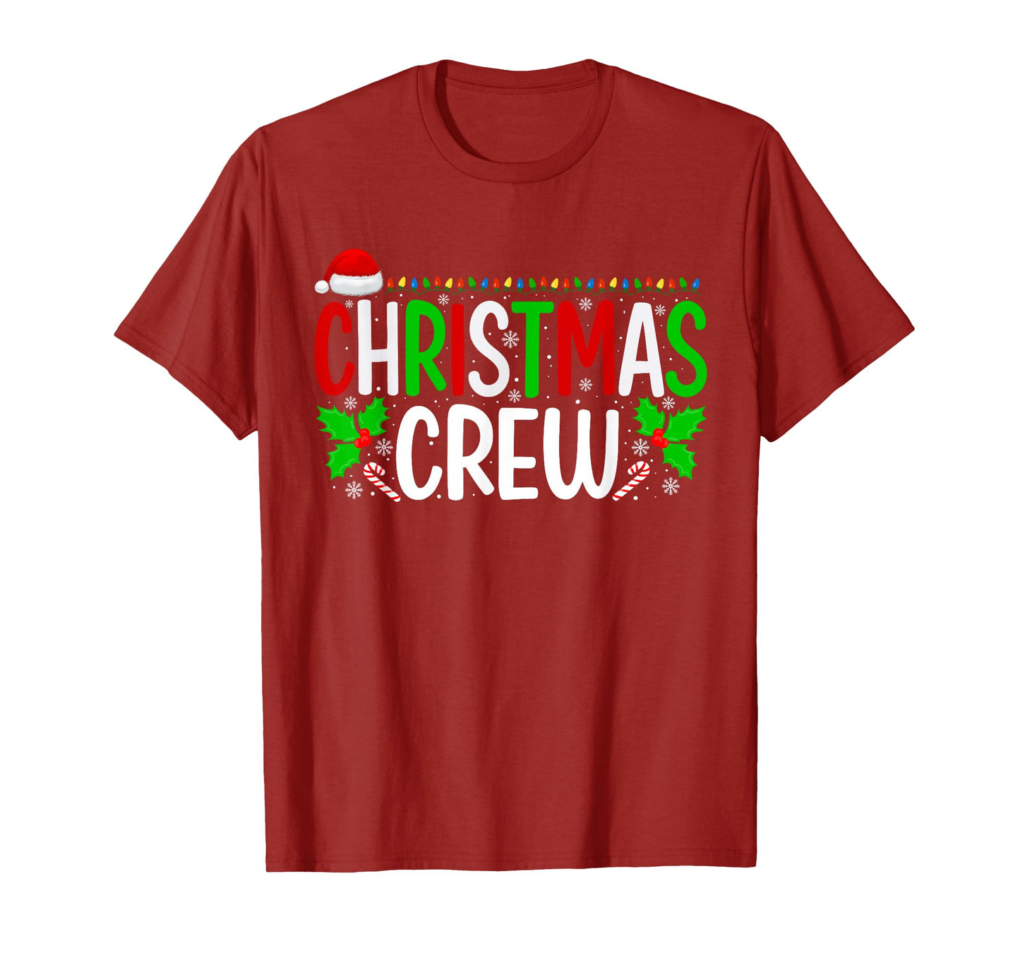 Christmas Crew Santa Hat Family Xmas Pajamas Men Women T-Shirt