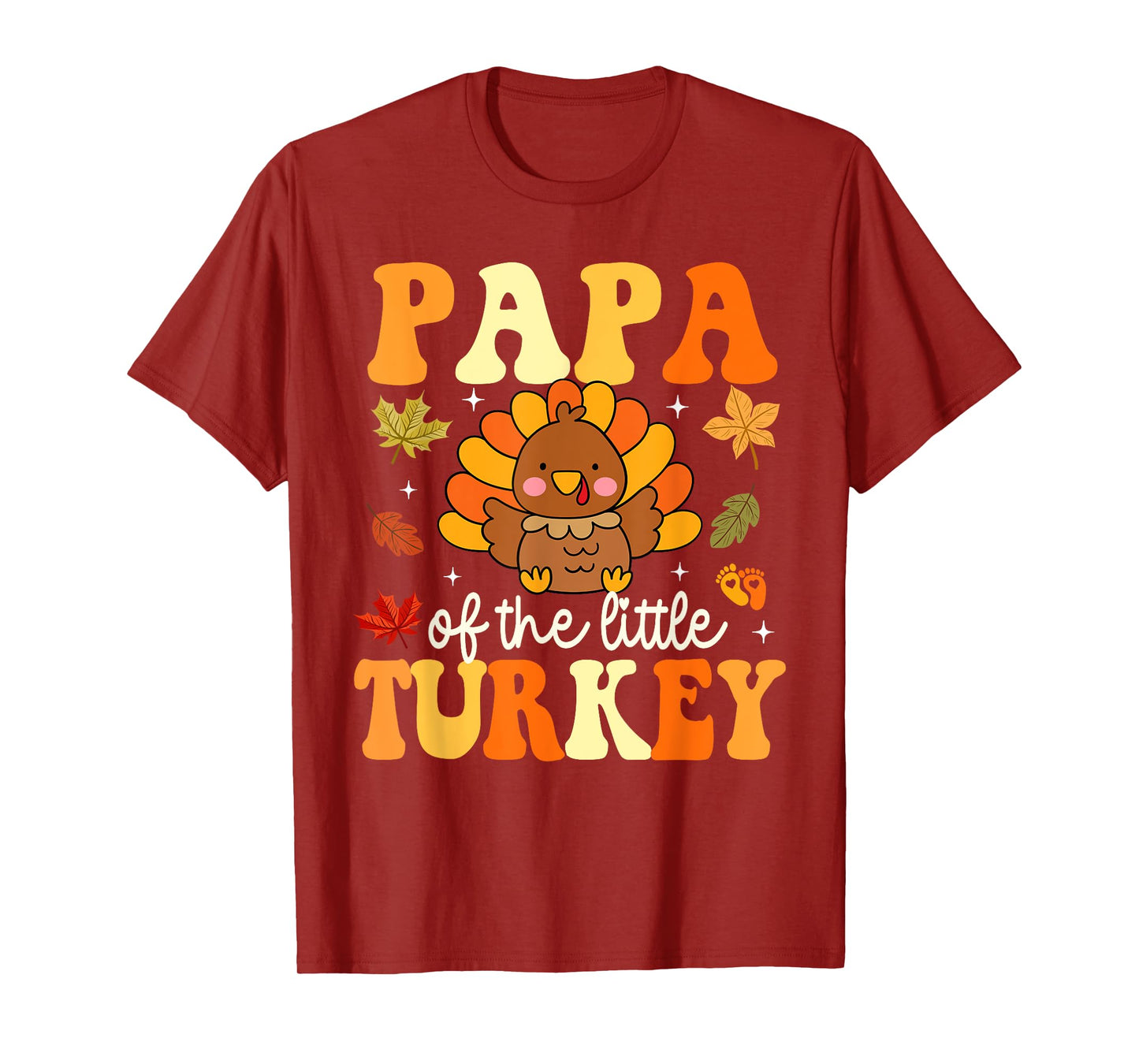 Papa of the Little Turkey Thanksgiving Theme Baby Shower T-Shirt